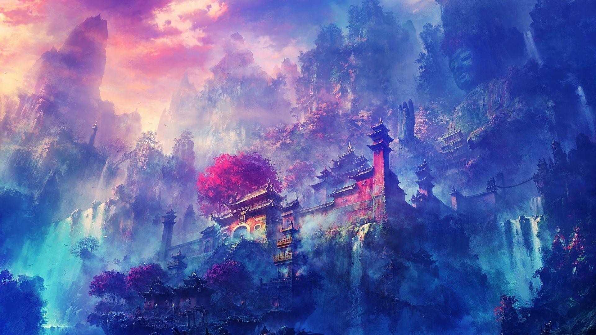 1920x1080 Purple Anime Scenery Wallpaper Free Purple Anime Scenery, Desktop