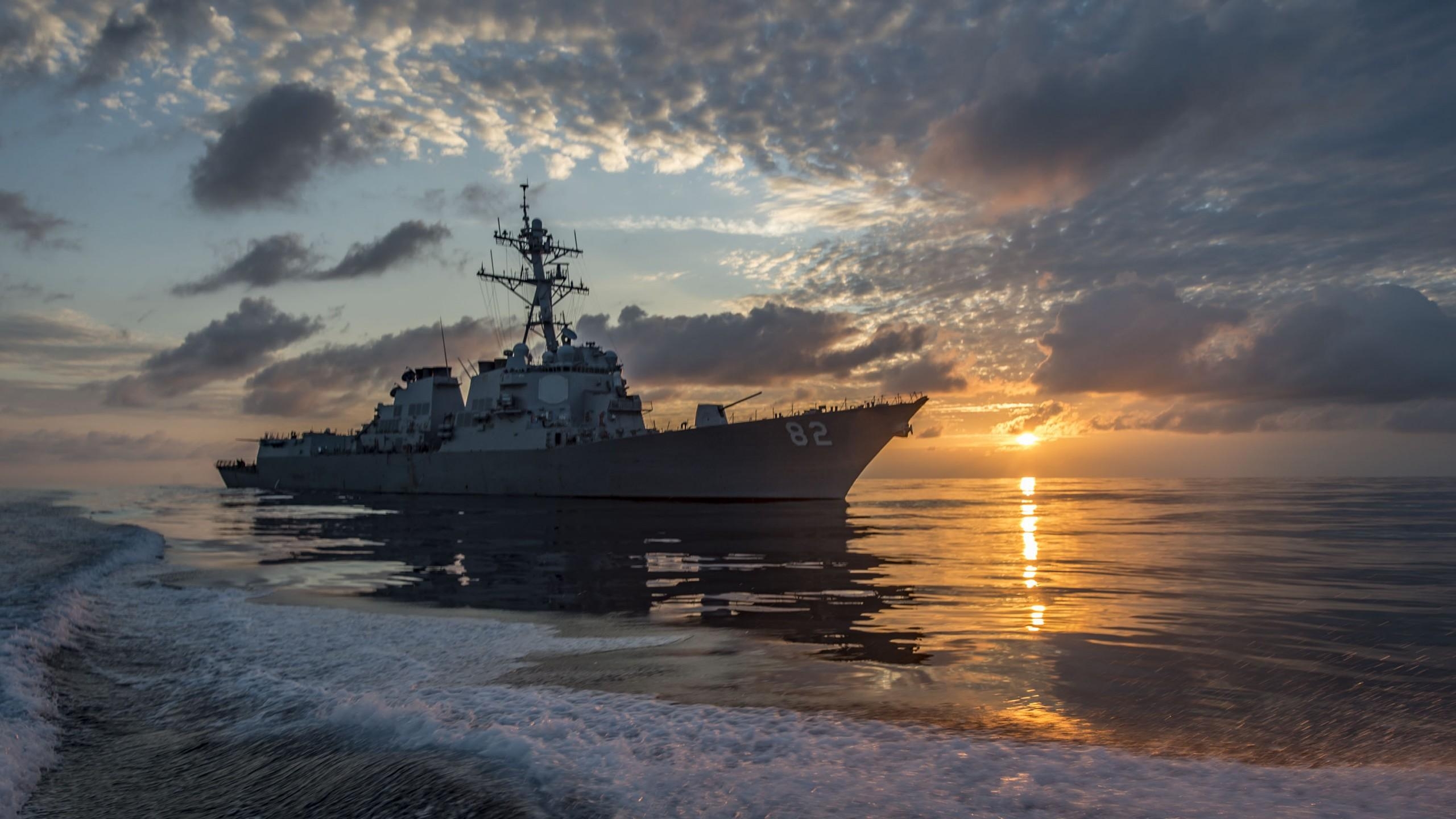 2560x1440 Wallpaper USS Lassen (DDG 82), Arleigh Burke Class, Guided Missile, Desktop