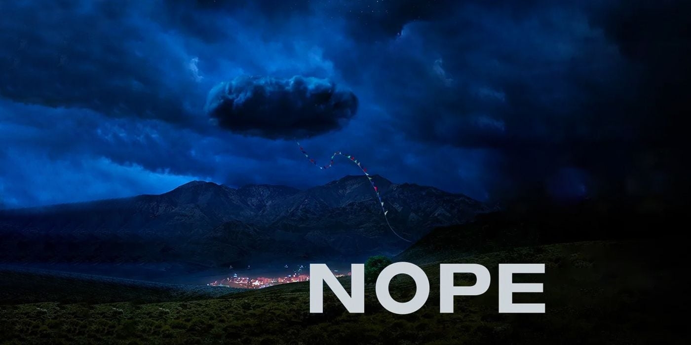 1400x700 NOPE Poster Keeps Our Eyes on the Sky With A Floating Horse, Dual Screen