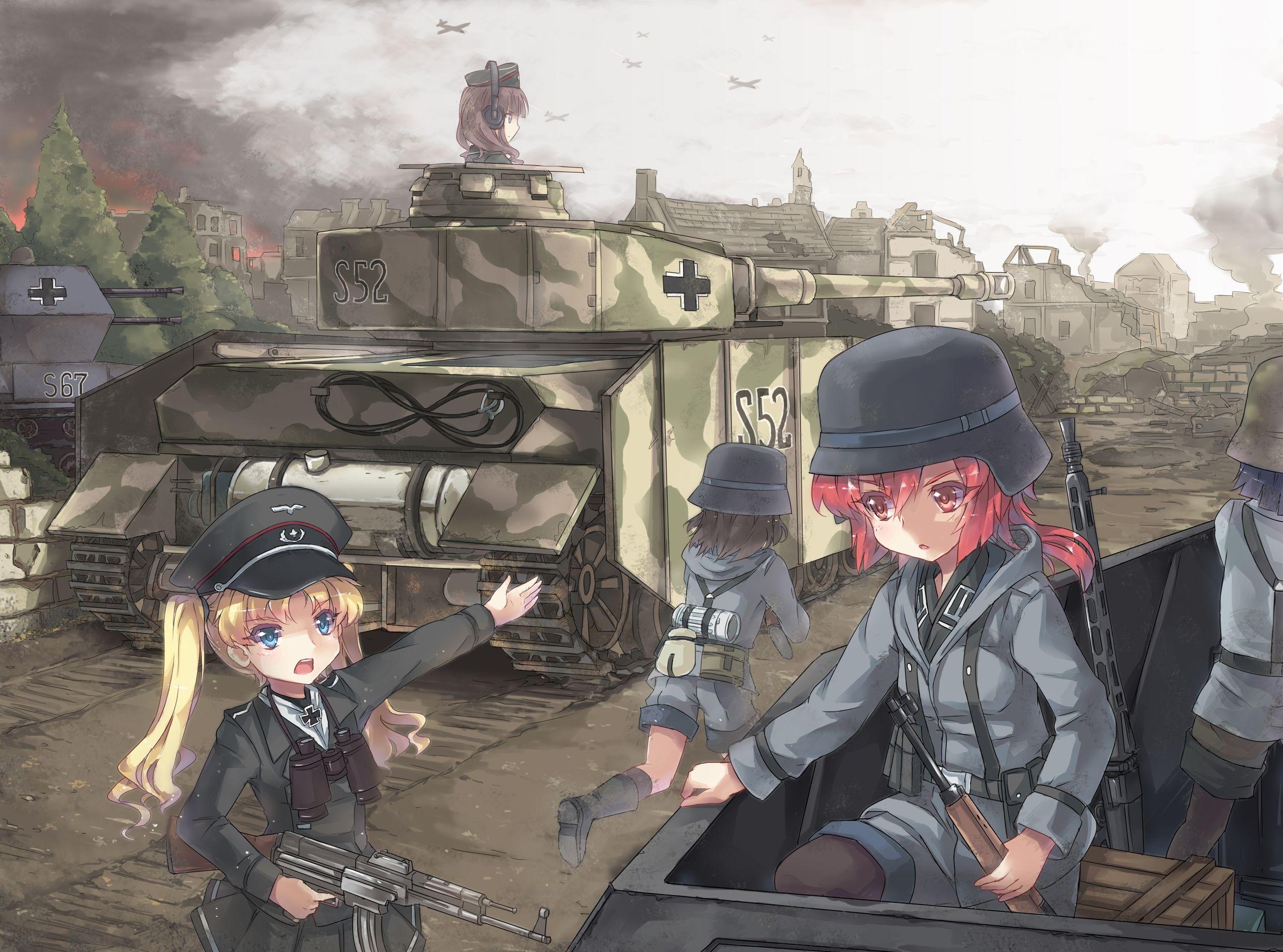 2480x1850 Girls und panzer gun hat north abyssor original uniform weapon, Desktop