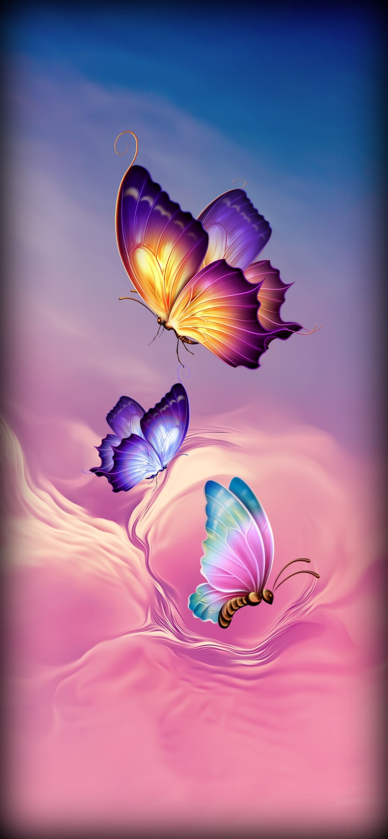 1250x2690 Neon Butterflies. Butterfly art painting, Butterfly wallpaper iphone, Butterfly painting, Phone