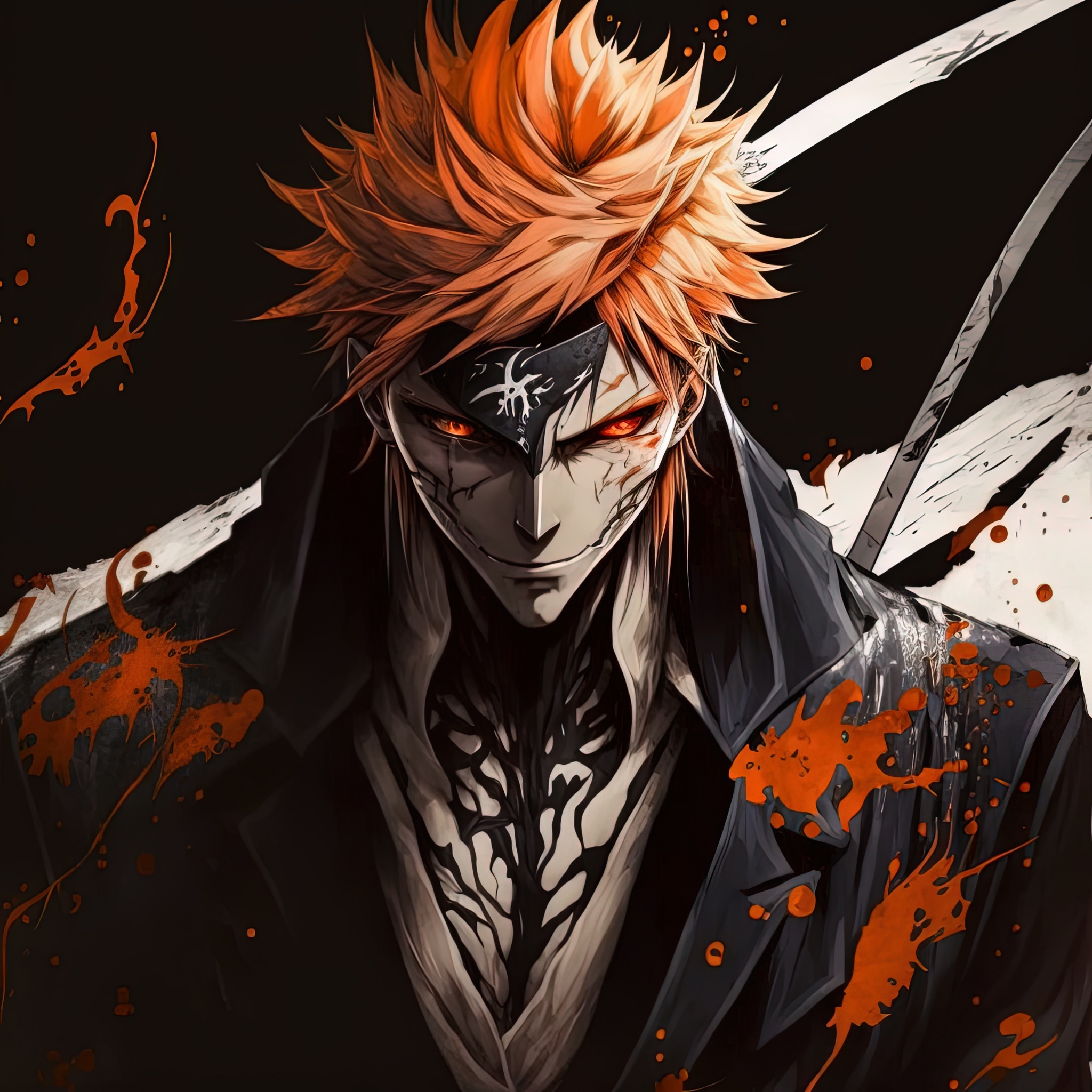 2050x2050 Ichigo Kurosaki Wallpaper 4K, AI art, Bleach, Phone