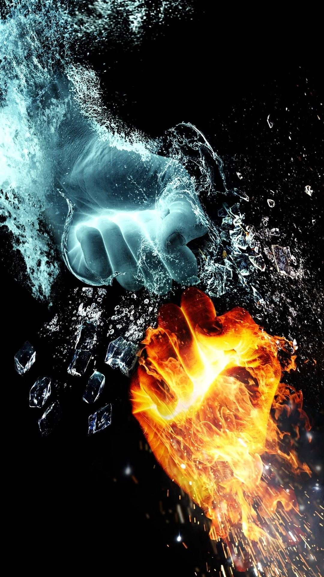 1080x1920 iPhone Wallpaper. Water, Fire, Flame, Heat, Graphic design, Phone