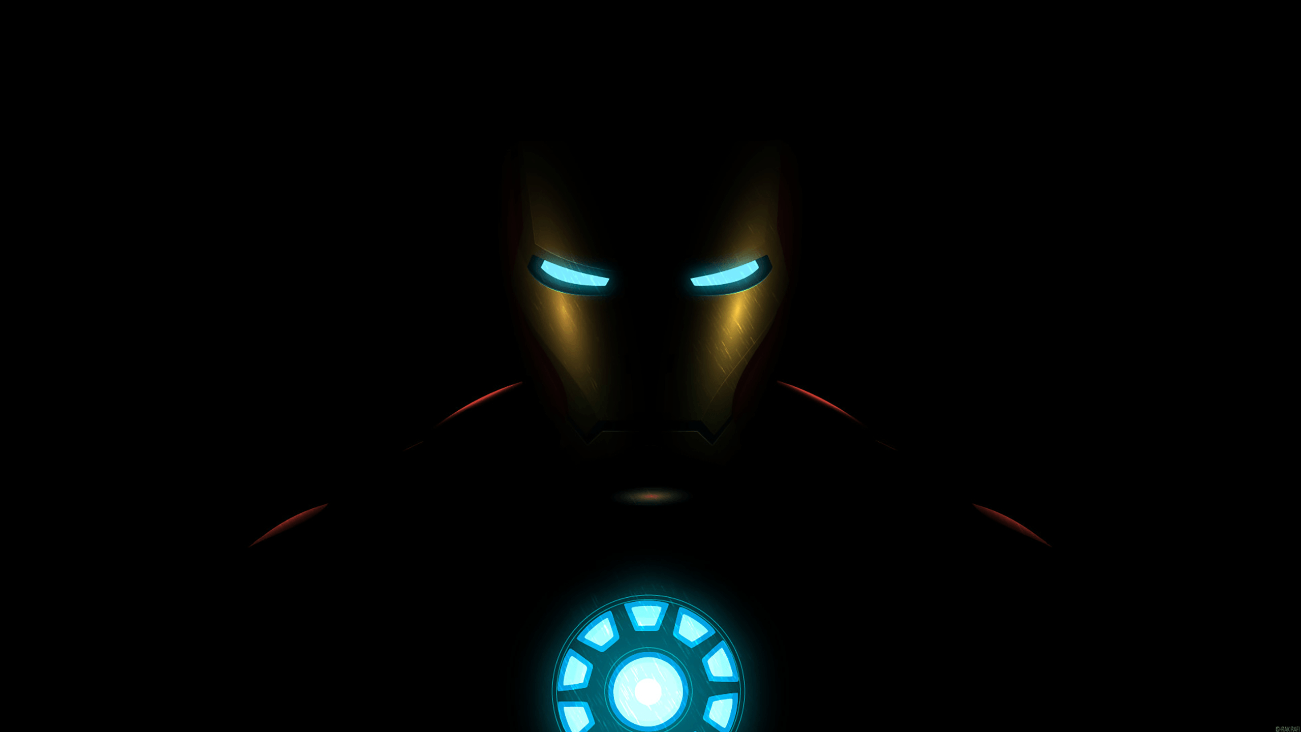 2560x1440 Wallpaper Iron Man, Artwork, Minimal, Dark background, HD, Creative, Desktop