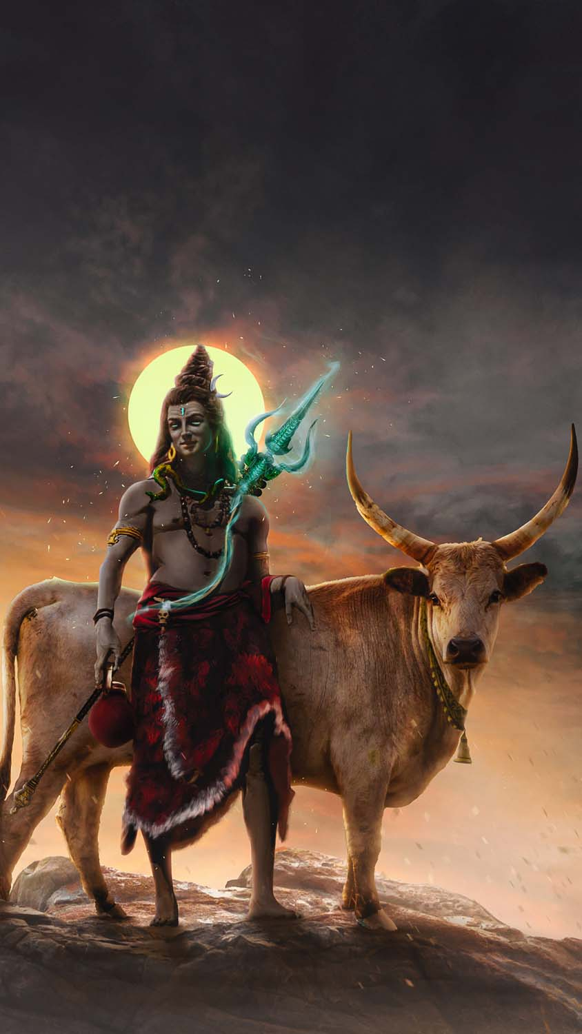 850x1500 Shiva And Nandi IPhone Wallpaper HD, Phone