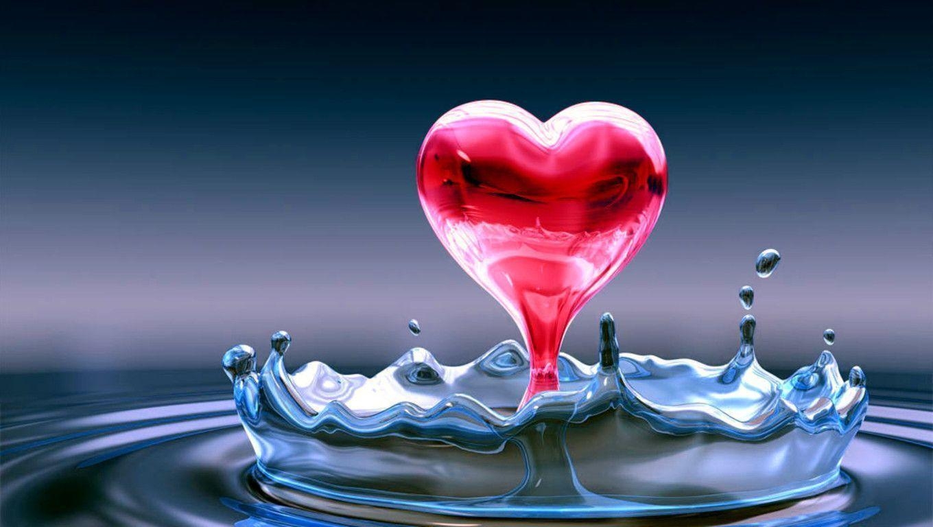 1360x770 Red Heart Water Wallpaper Desktop Wallpaper. liviniawalls, Desktop