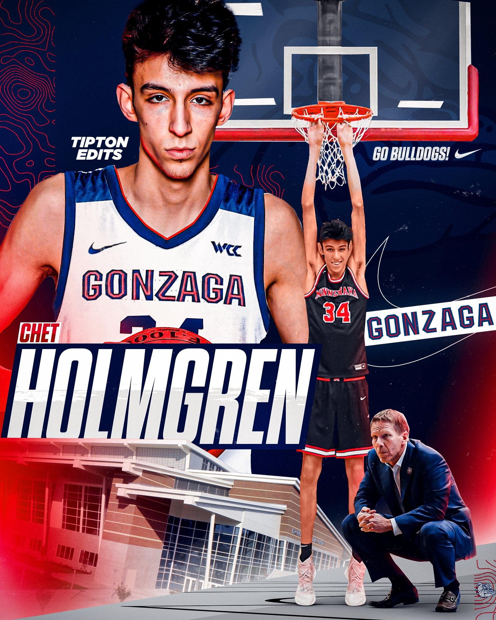 1600x2000 Joe Tipton⭐️ Chet Holmgren has committed to Gonzaga, becoming the highest ranked recruit to ever commit to the program, Phone