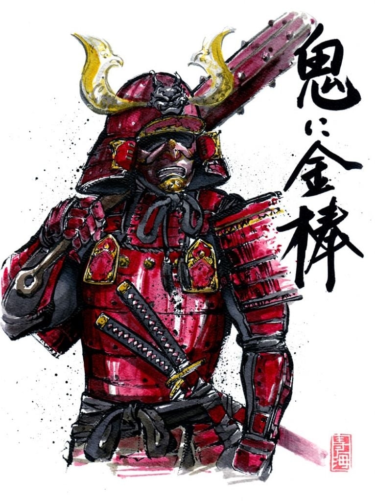 770x1030 Free download Armored Samurai with Kanabo by MyCKs [850x1054], Phone