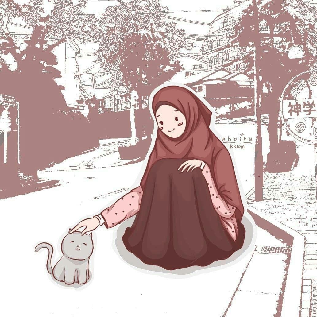 1040x1040 Muslim Girl Cartoon Wallpaper Free Muslim Girl, Phone