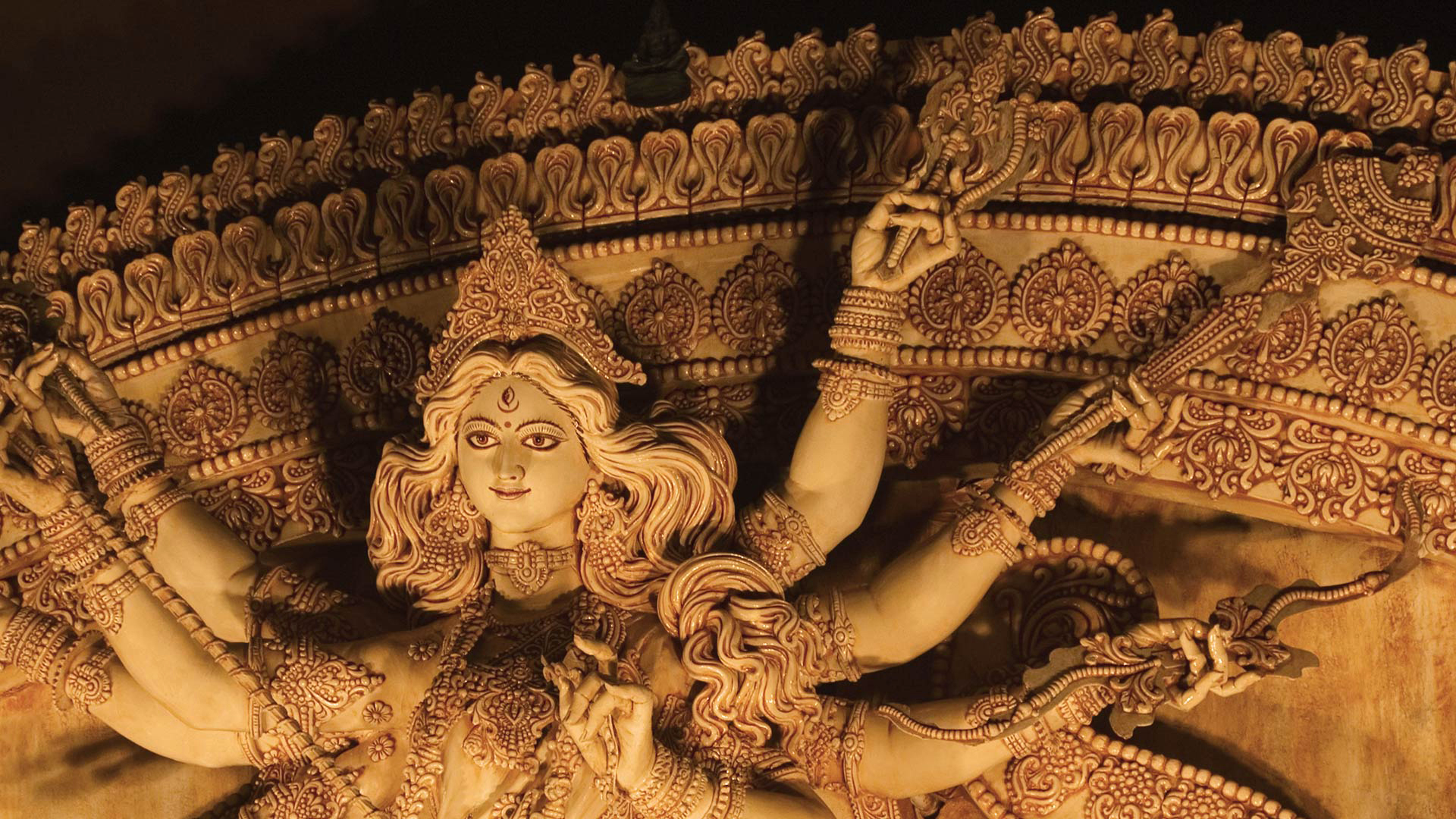 1920x1080 Download Wallpaper india statue idol goddess durga calcutta kolkata, Desktop