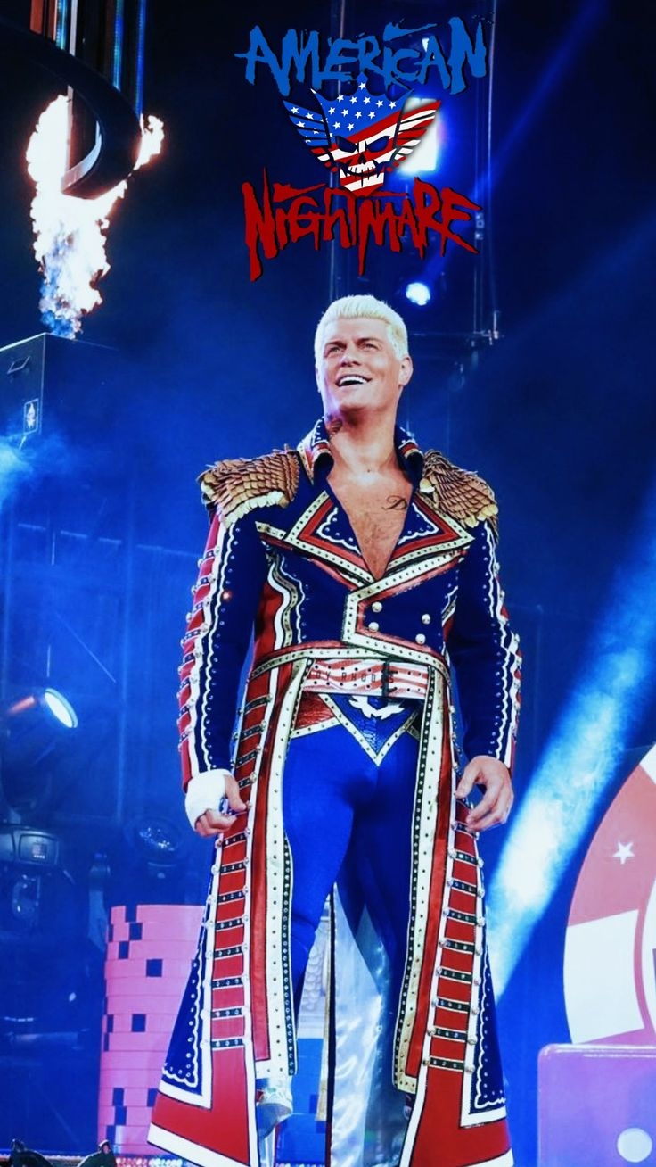 740x1310 WWE Wrestler Cody Rhodes on Stage, Phone