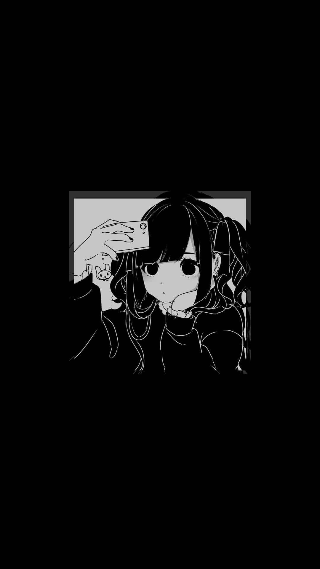 1080x1920 Download Anime Girl Holding A Phone Dark Aesthetic Anime Pfp Wallpaper, Phone