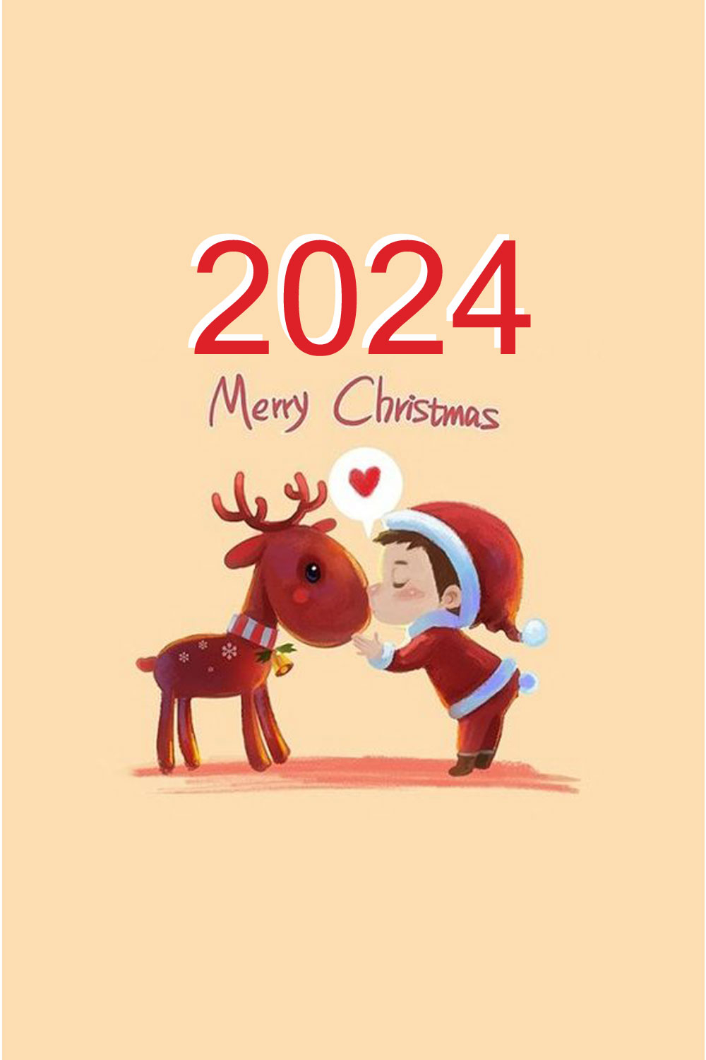 1000x1500 Happy New Year 2024 Christmas Love Kiss, Phone