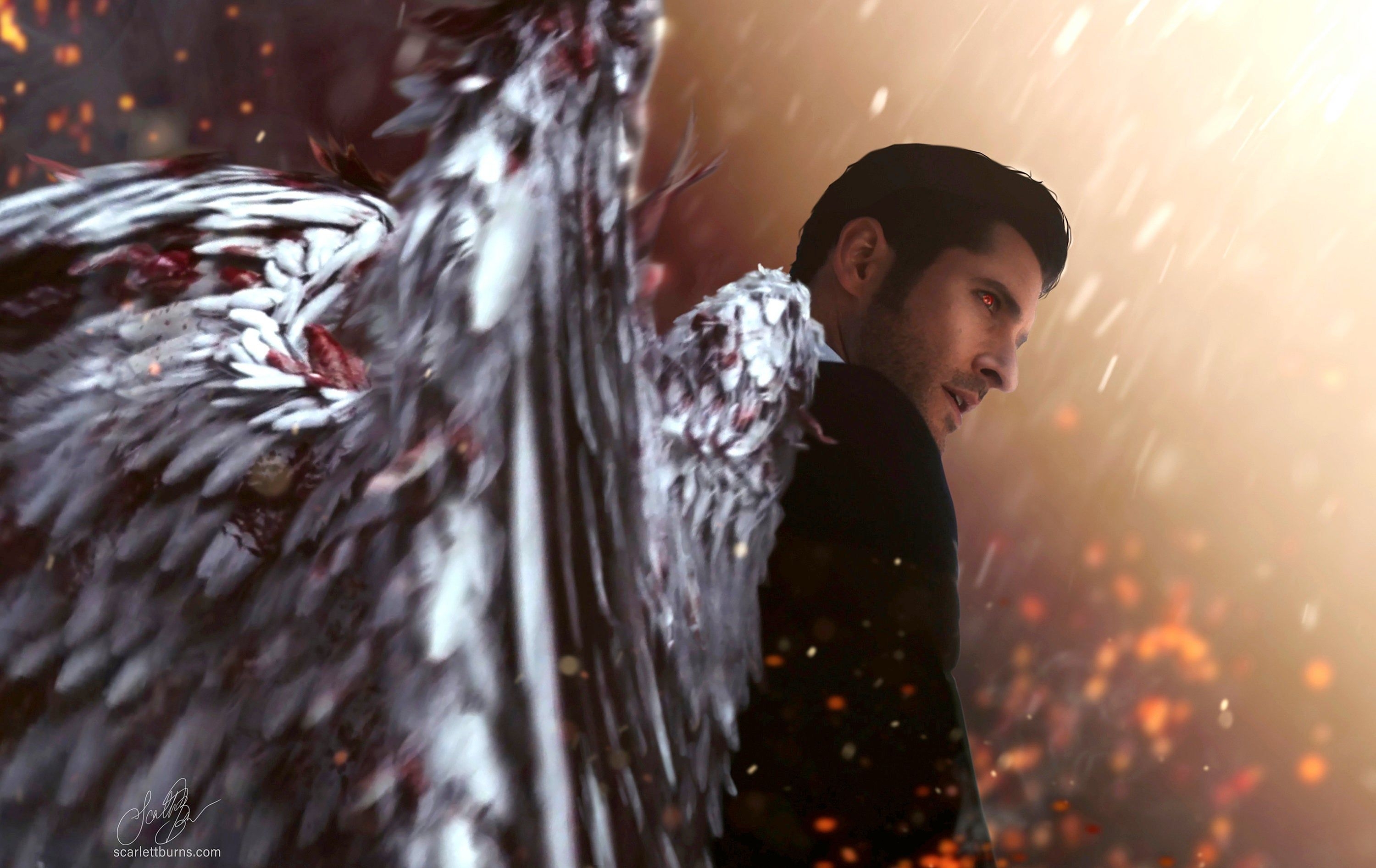 3000x1900 Lucifer Devil Wings 1280x1024 Resolution HD 4k Wallpaper, Image, Background, Photo and Picture, Desktop