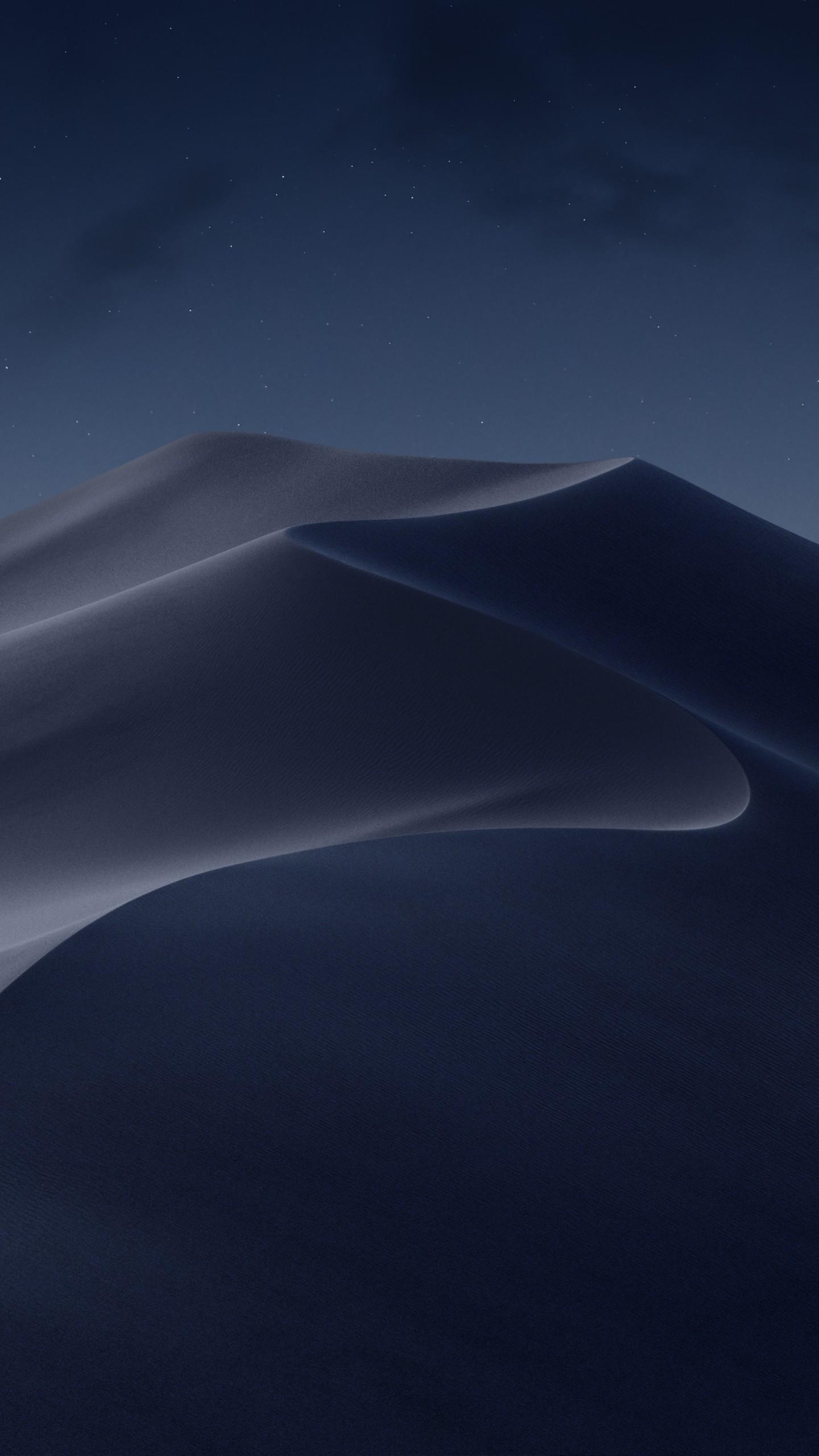 1440x2560 Wallpaper Desert, Dunes, Night, macOS Mojave, Stock, HD, 5K, Phone