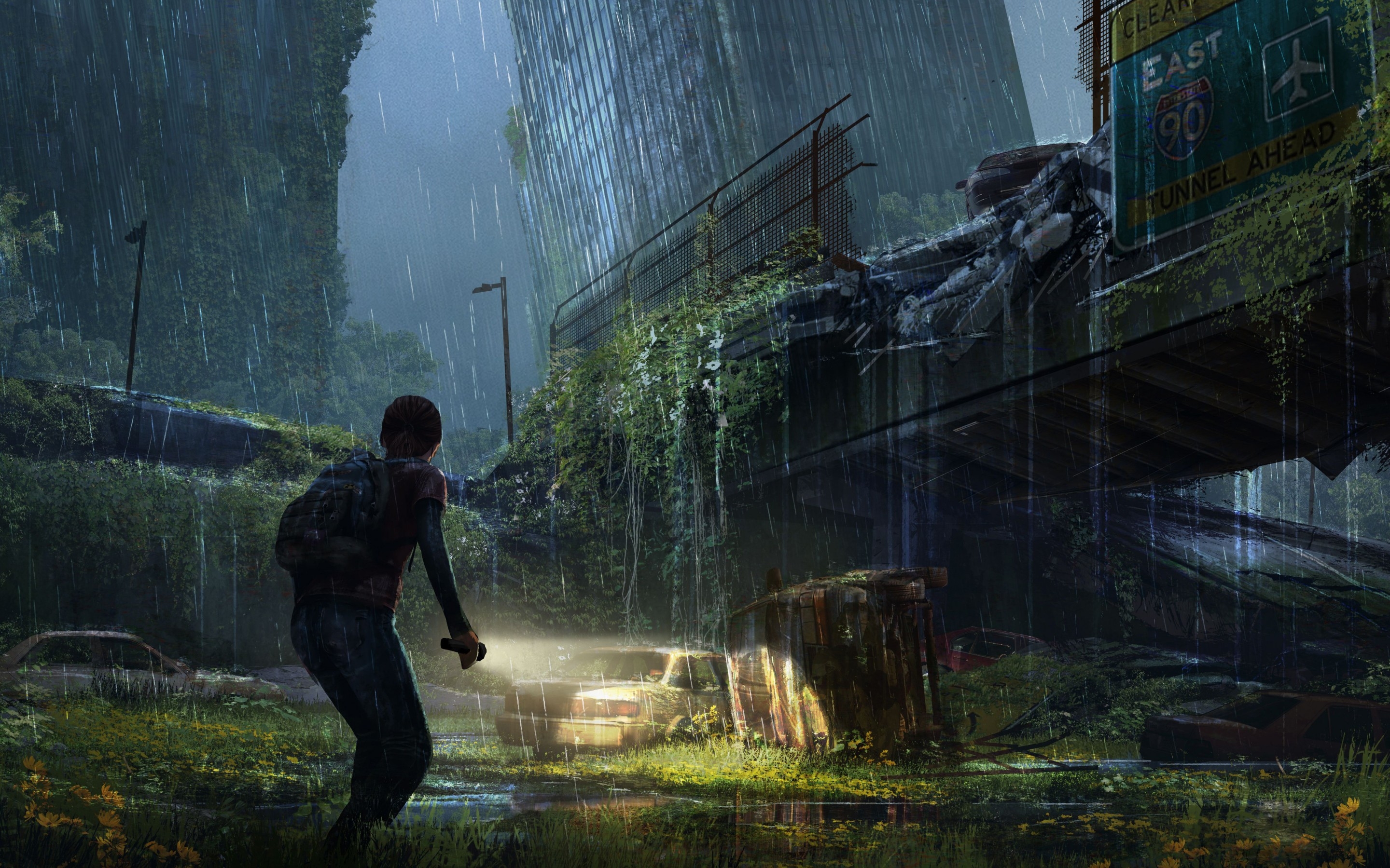 2880x1800 Download wallpaper  the last of us, apocalypse, girl, city, Desktop