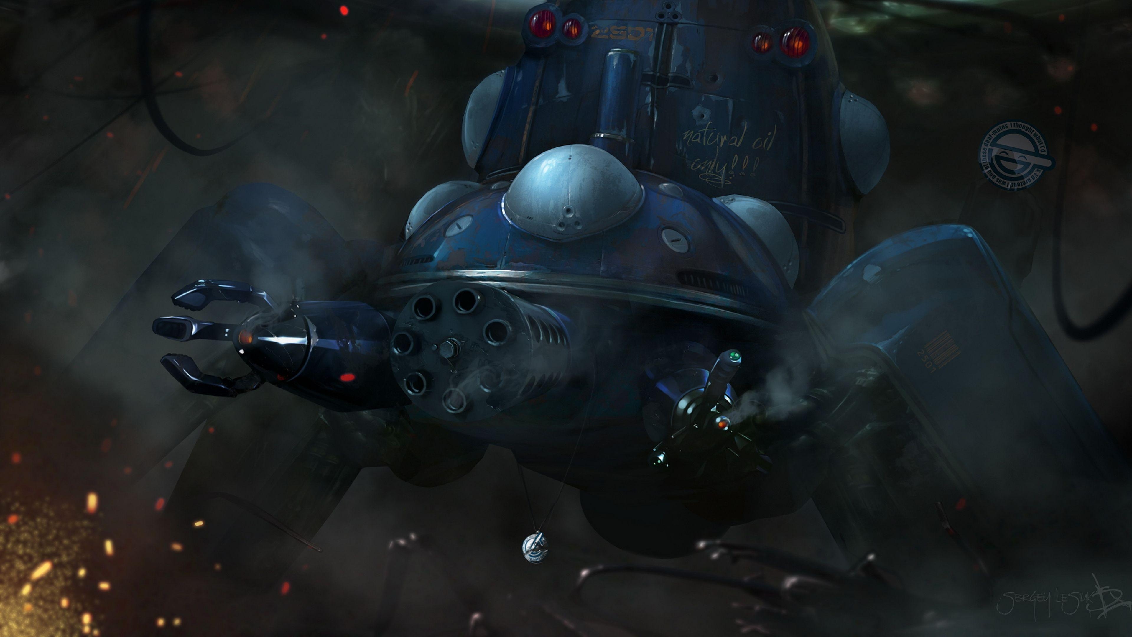 3840x2160 Download Wallpaper  Ghost in the shell, Tachikoma, Gun, Desktop