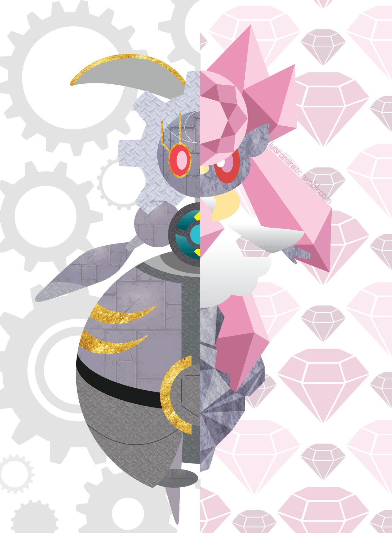 1280x1740 Magearna & Diancie. pokemon. Pokémon, Mythical pokemon, Phone