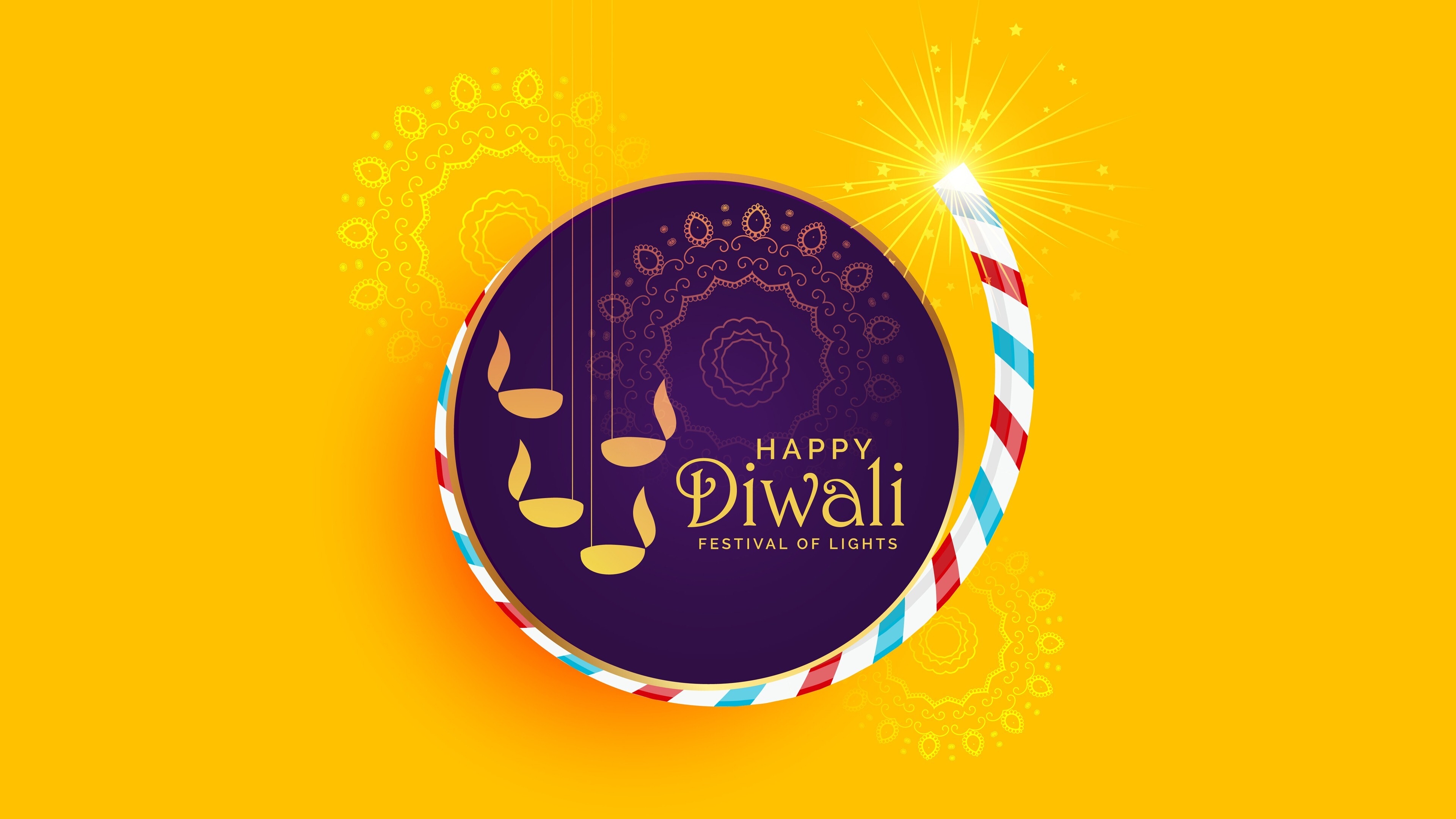 3840x2160 4K Wallpaper of Happy Diwali Festival, Desktop