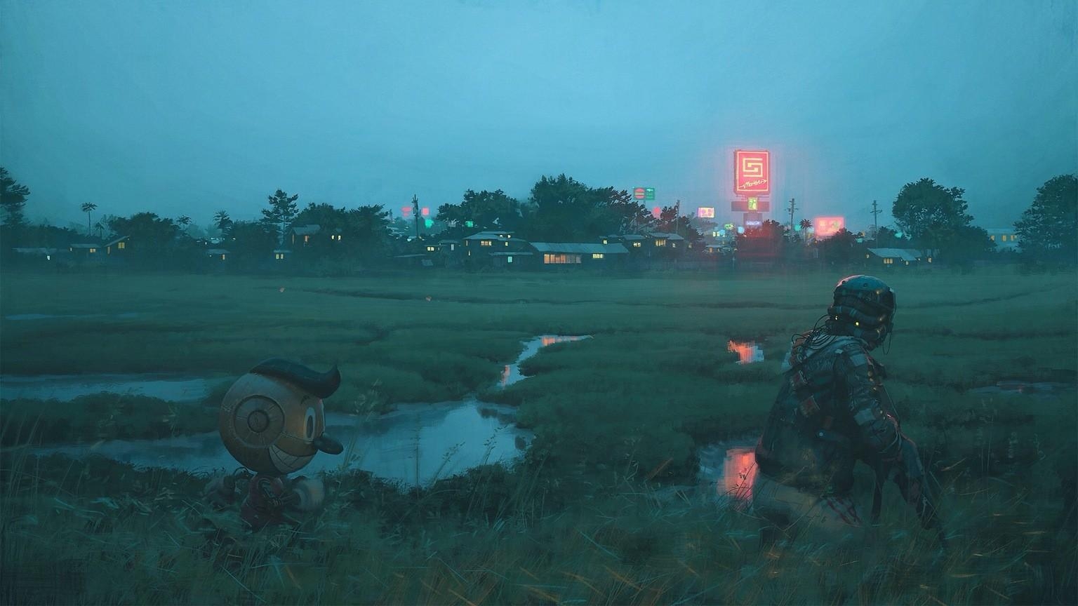 1540x870 #Simon Stålenhag, #gamers, #science fiction wallpaper, Desktop