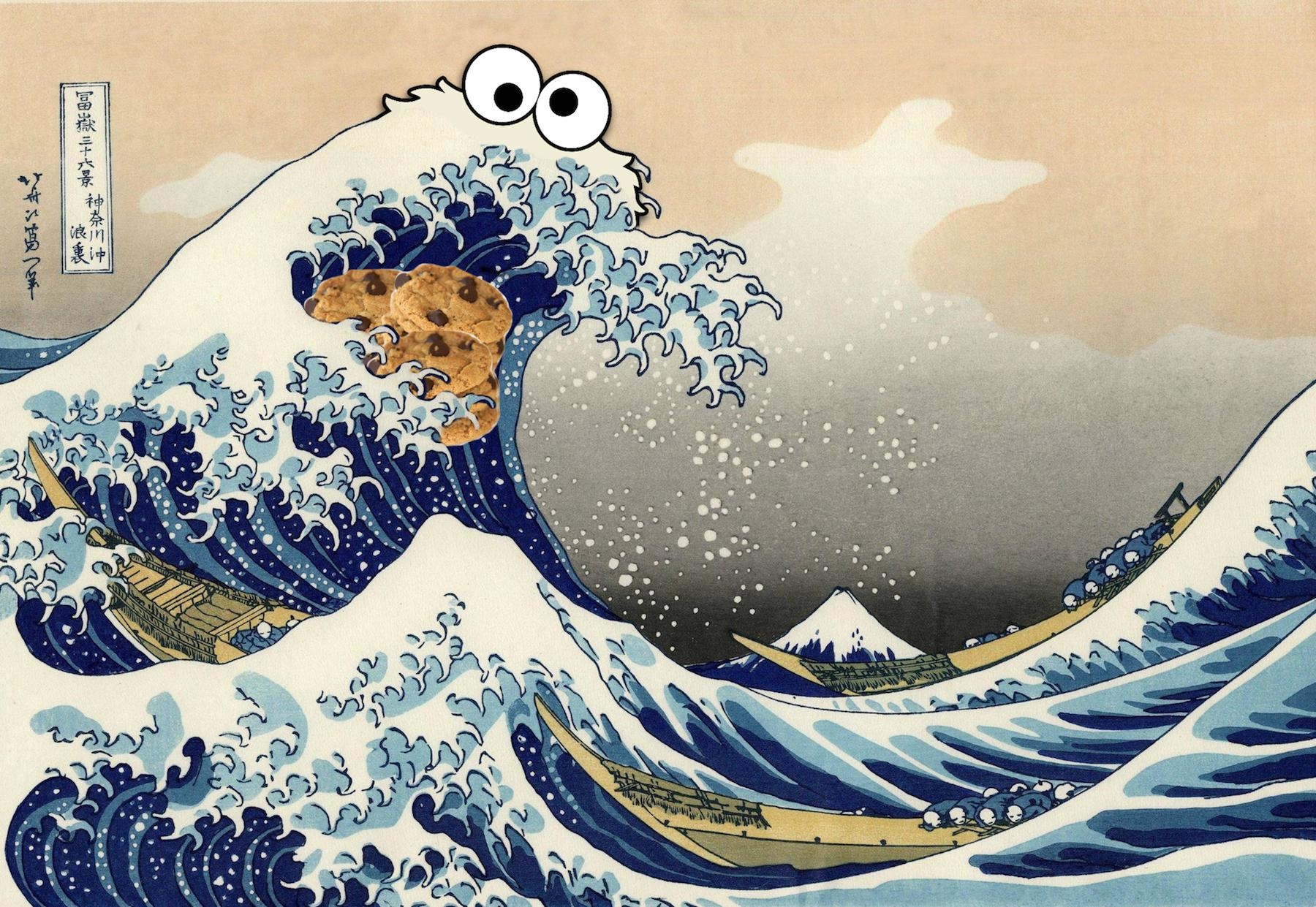 1800x1250 cookie monster japanese print Blank, Desktop