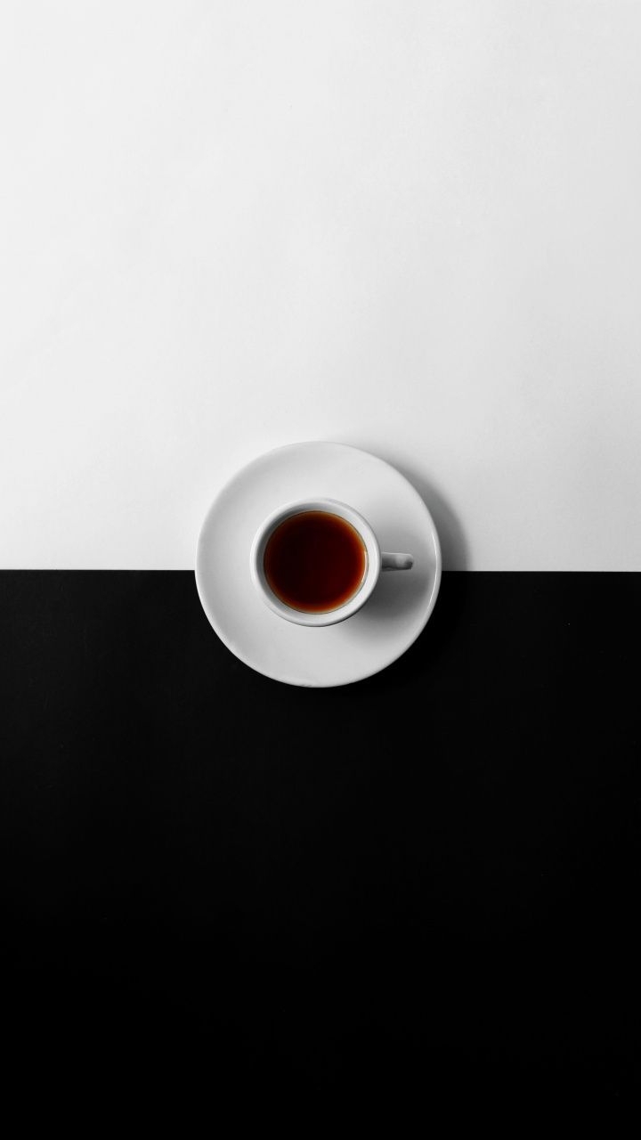 720x1280 Cup, Tea, Black White, Minimal,  Wallpaper. IPhone, Phone