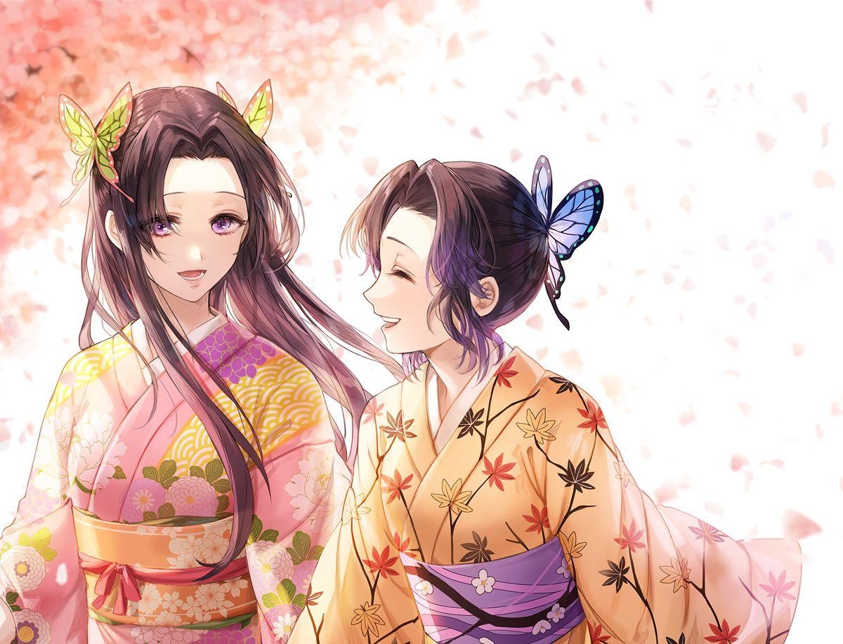 1200x920 Cherry Blossoms. Shinobu Kochou x Kanae Kocho. Wallpaper, Desktop