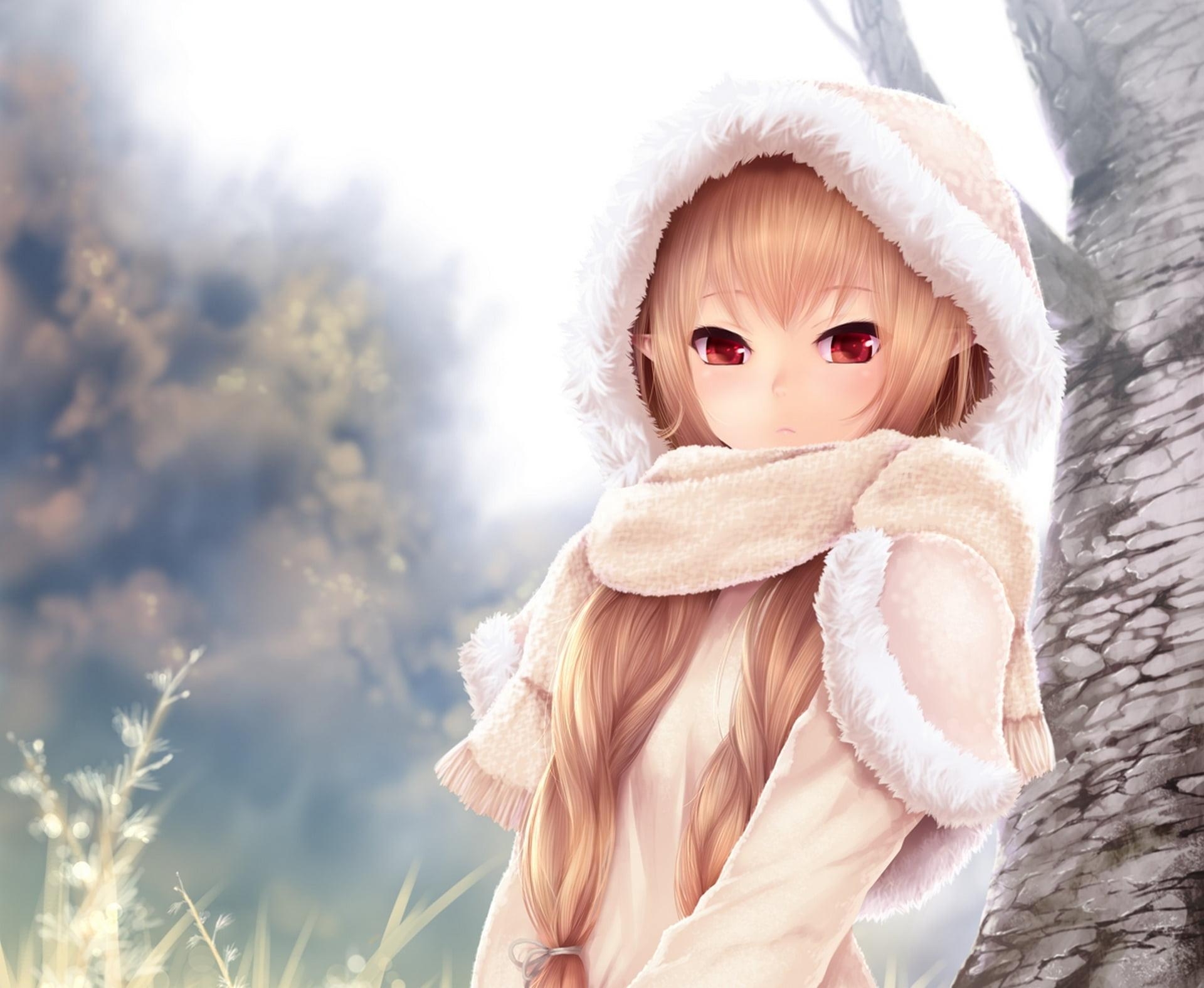 1920x1580 Photography of anime woman elf with hoodie illustration HD, Desktop