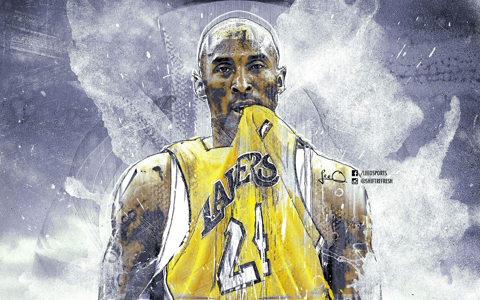 1920x1200 Kobe Bryant Lakers Grunge Brushes Wallpaper HD, Desktop