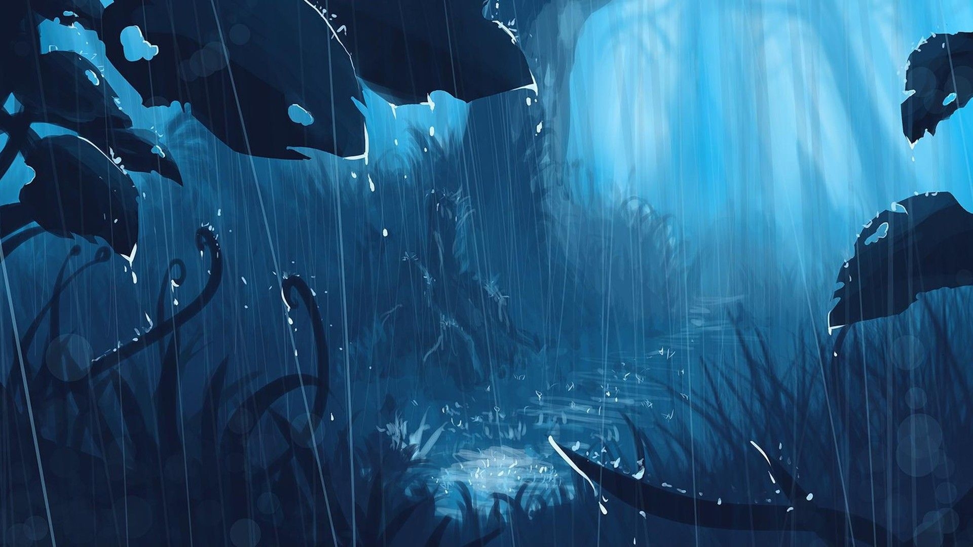 1920x1080 Anime Rain Wallpaper, Desktop