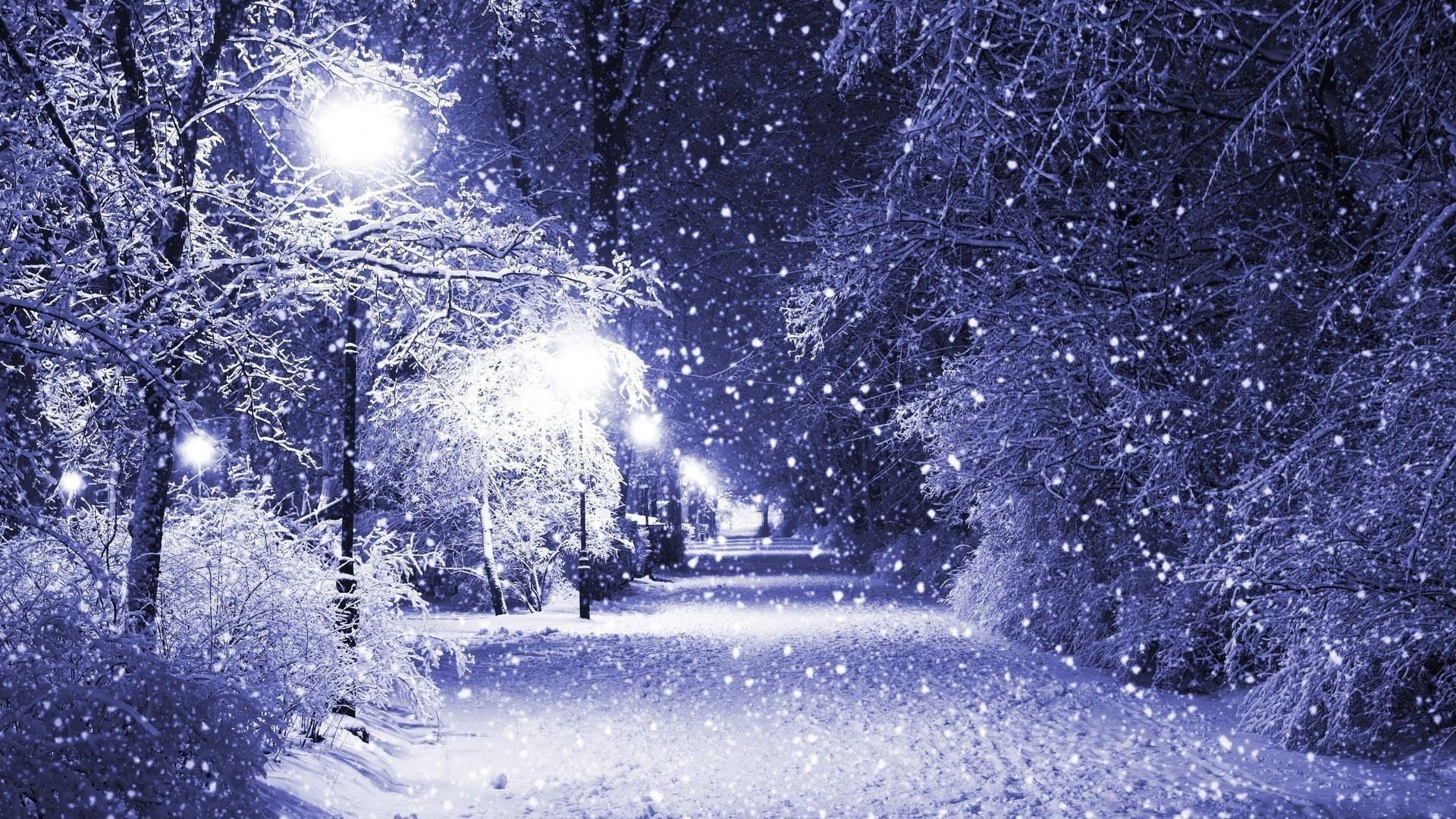 1920x1080 Snowy Night Background, Desktop