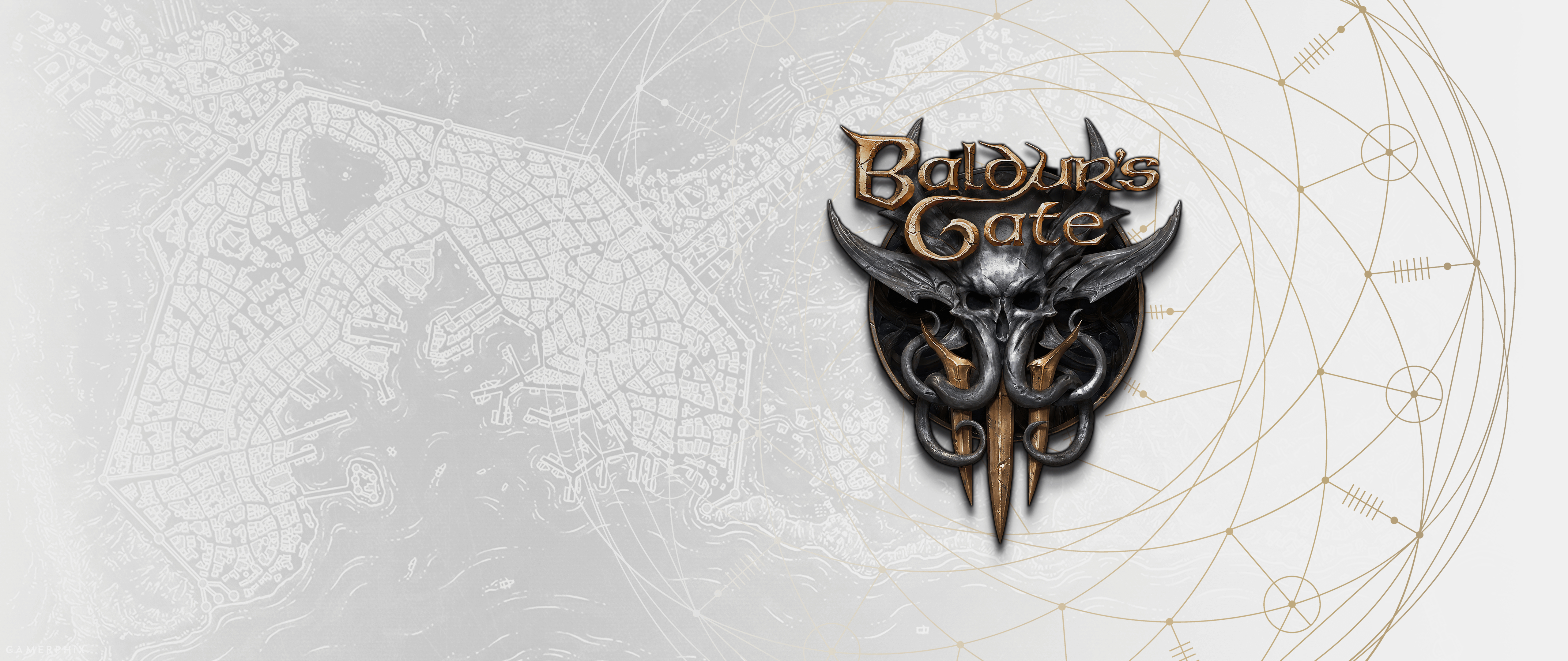 5120x2160 BG3's Gate Map  Wallpaper, Dual Screen