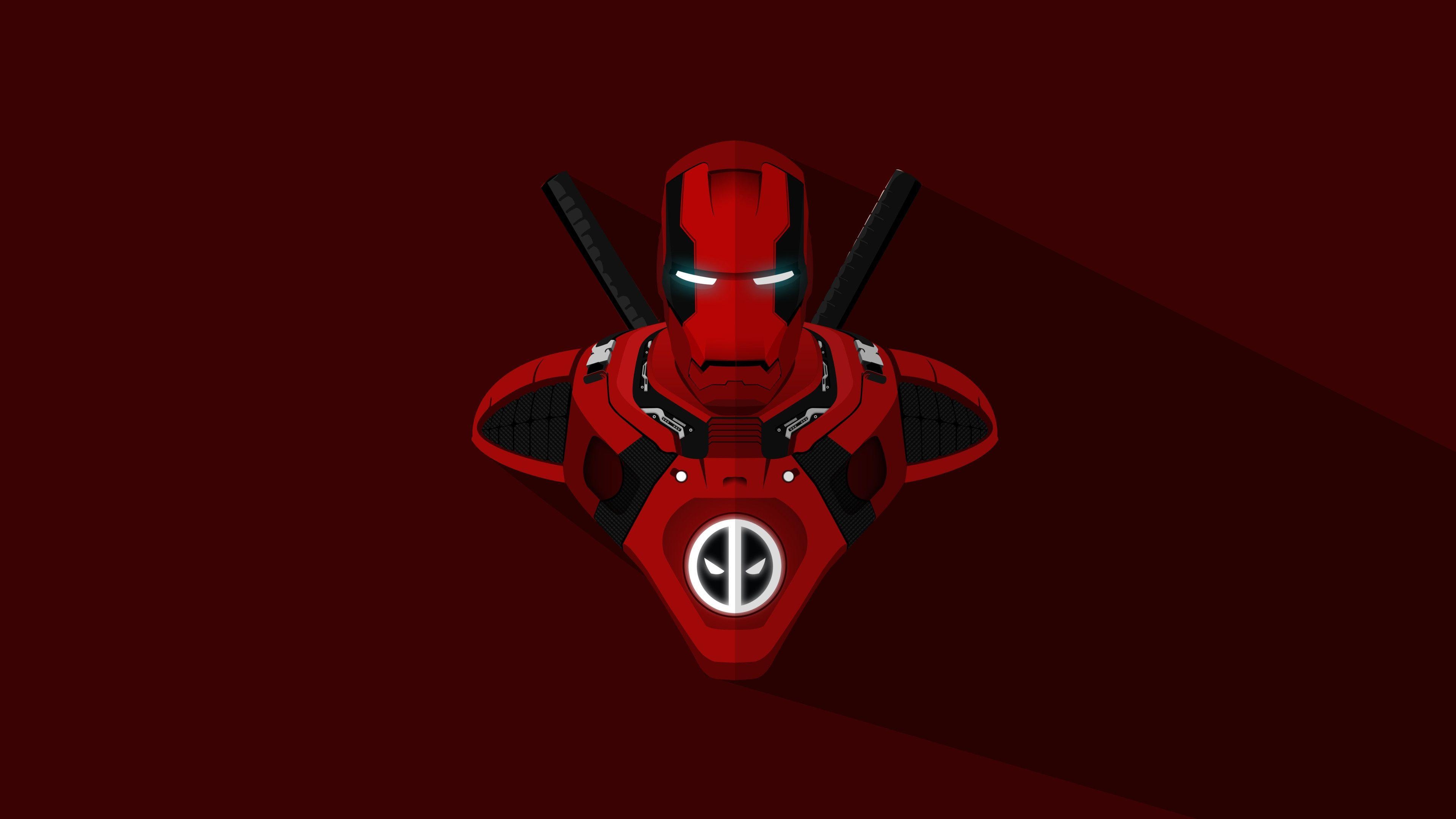 3840x2160 Download 3840x2400 wallpaper iron man, deadpool, crossover, marvel, Desktop