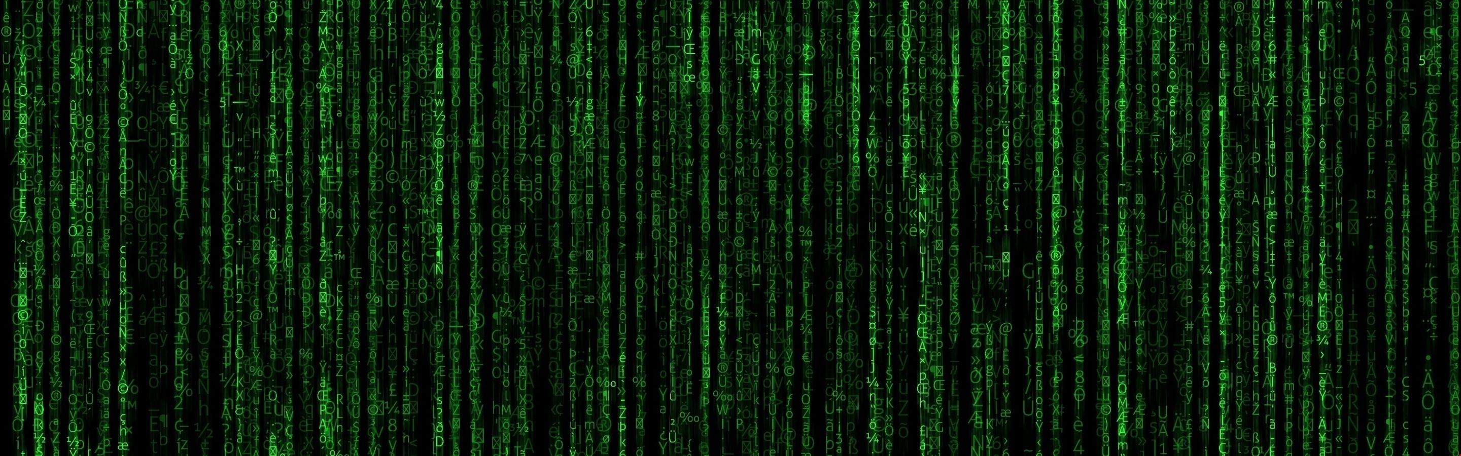 2880x900 Matrix Code Wallpaper, Dual Screen