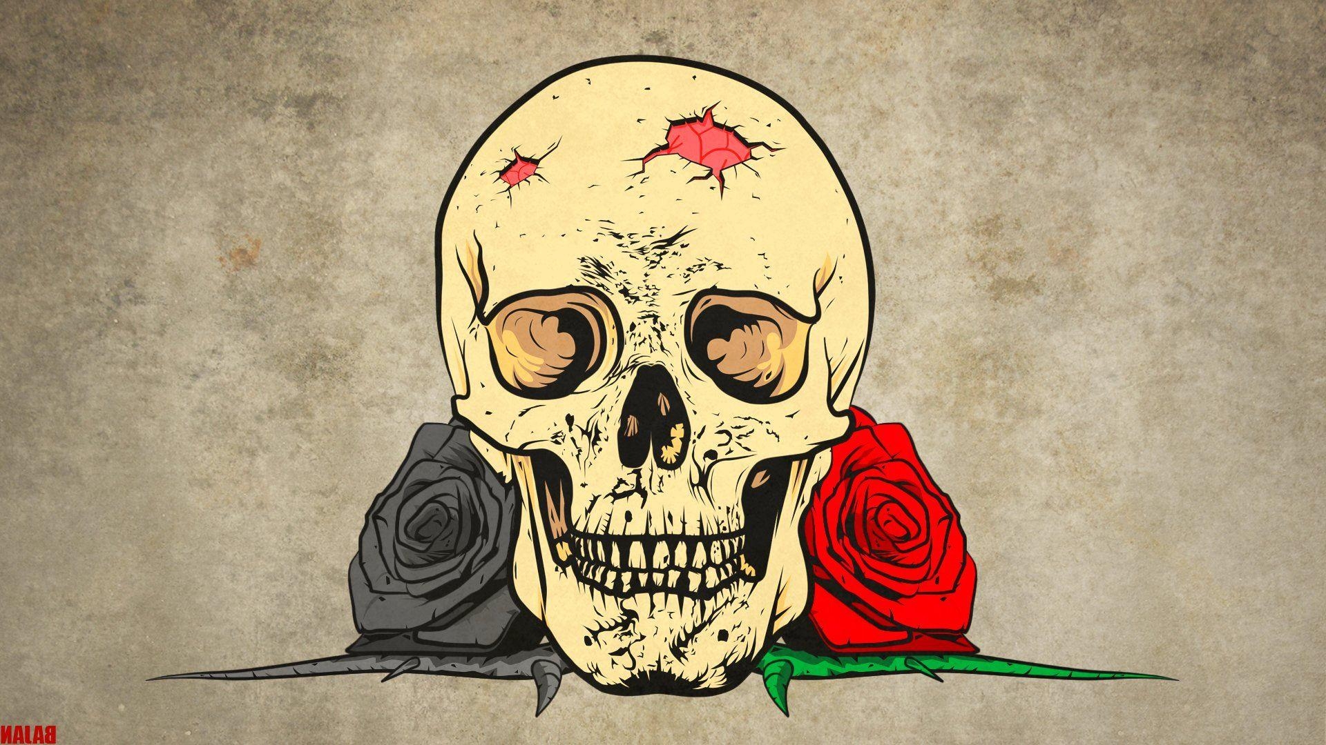 1920x1080 Gothic Skull and Roses HD Wallpaper. Background Imagex1080, Desktop