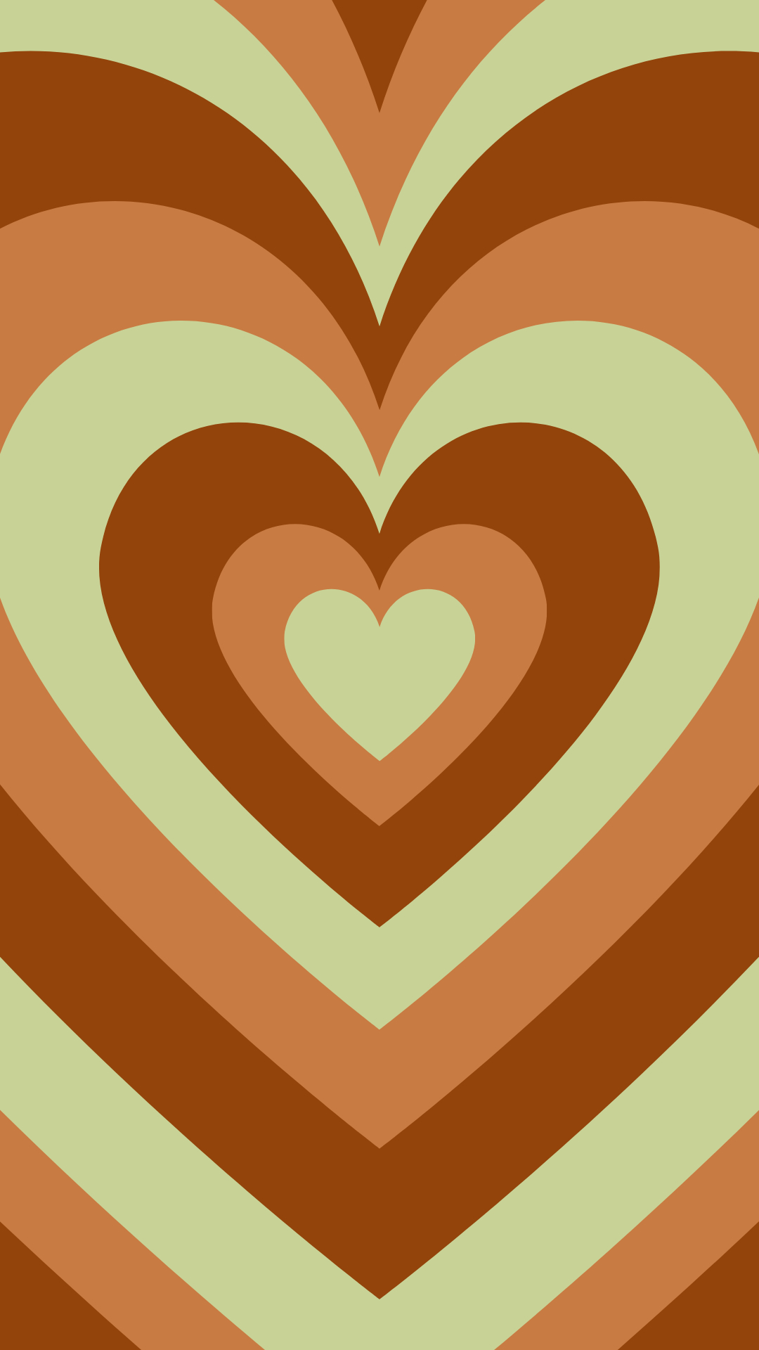 1080x1920 Aesthetic Heart Design Brown and Green Wallpaper, Phone