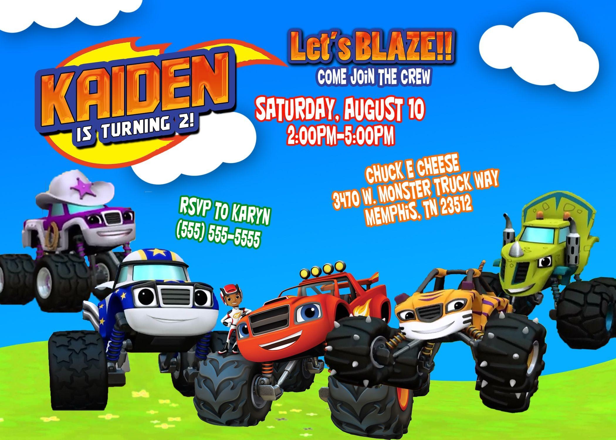 2100x1500 Blaze and the Monster Machines Birthday Invitations, Desktop