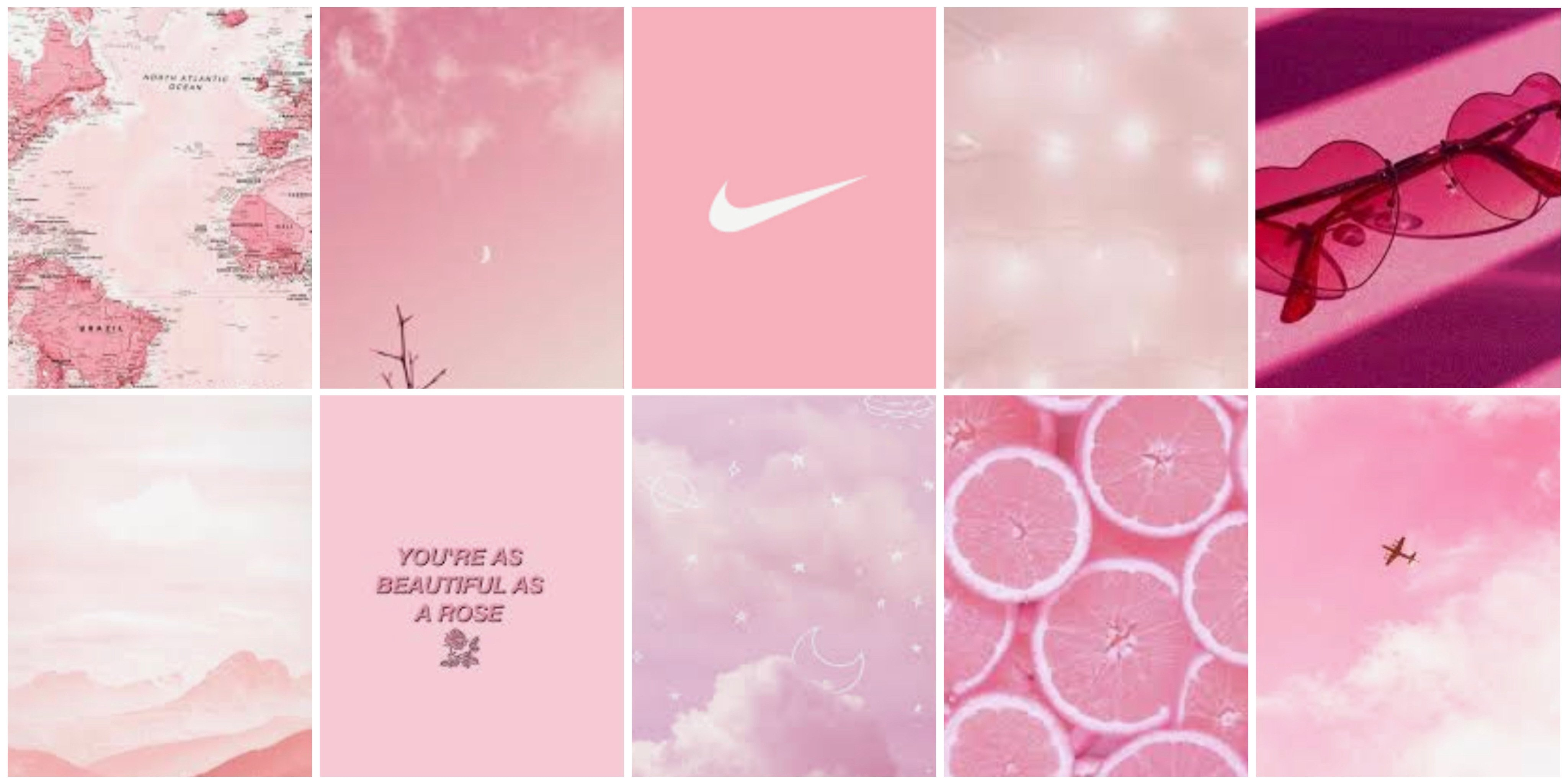 4100x2050 wallpaper pink preppy aesthetic image, Dual Screen