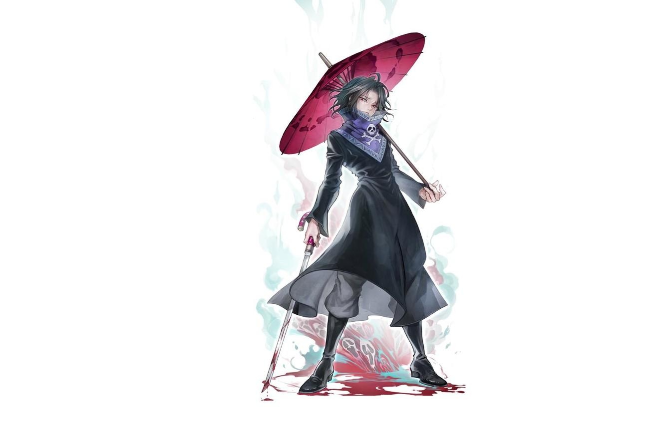 1340x850 Wallpaper umbrella, anime, art, guy, cloak, Hunter x Hunter, hunter x hunter, Feitan image for desktop, section прочее, Desktop