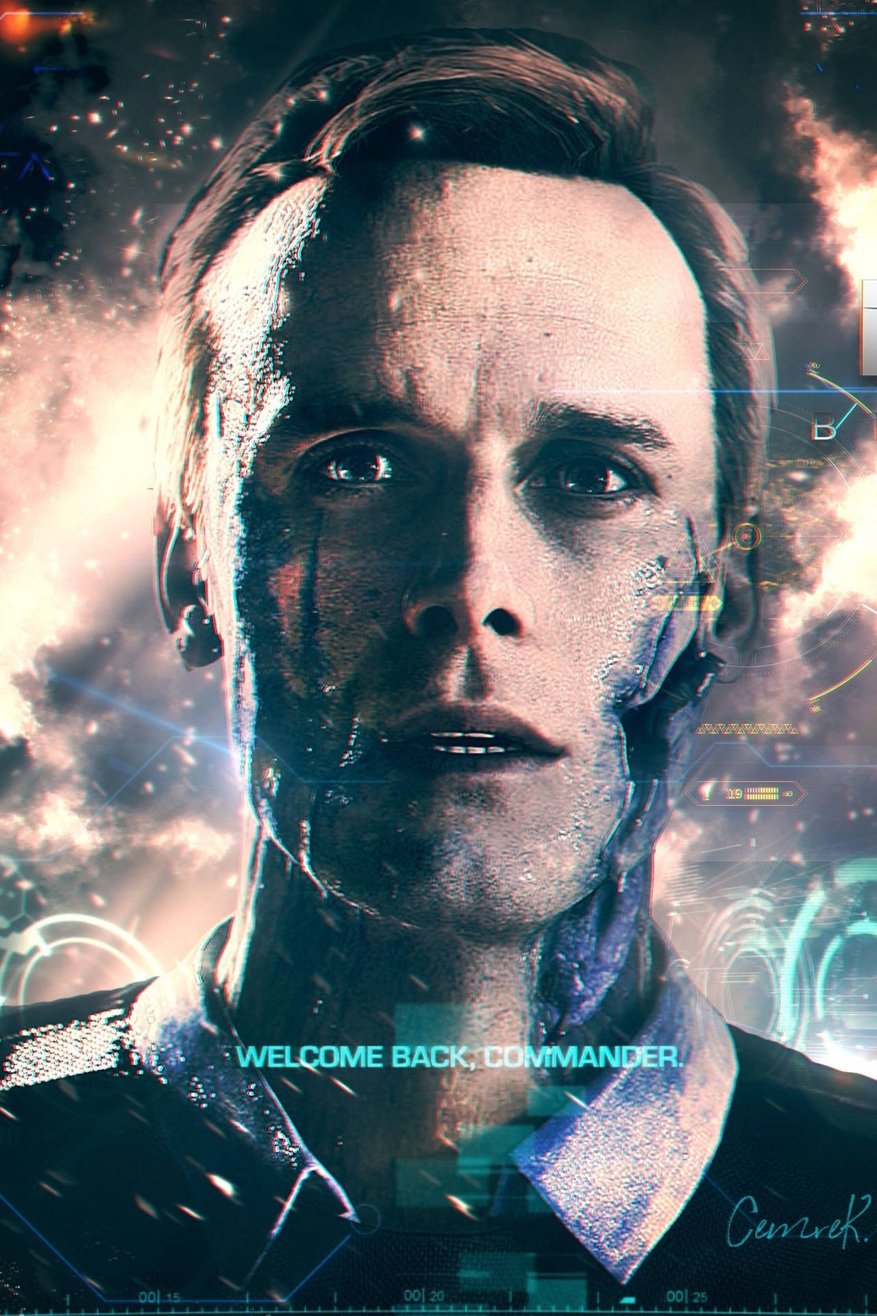 1280x1920 Download Deformed Connors' Face Detroit: Become Human Wallpaper, Phone