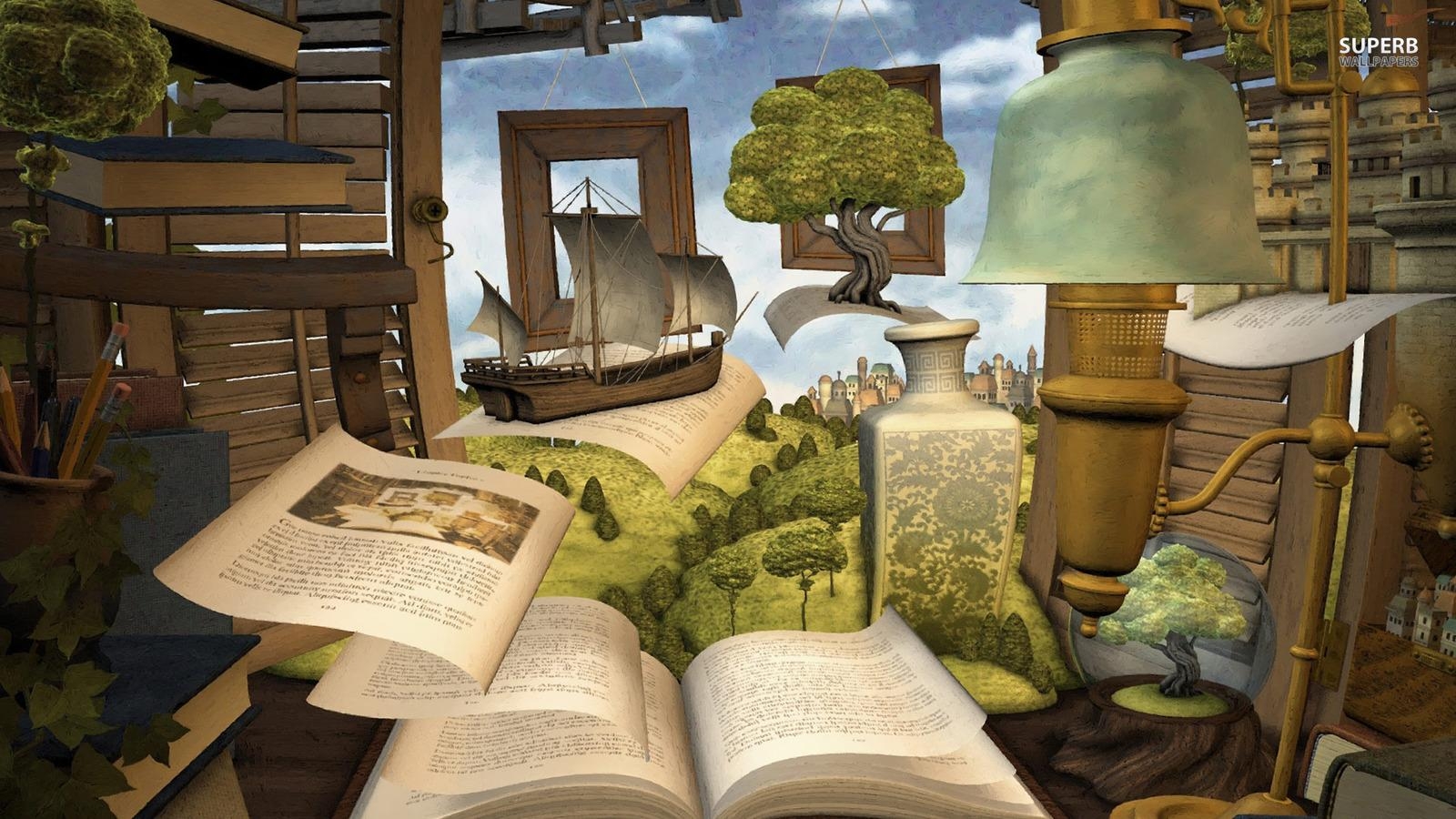 1600x900 Book of Imagination, Desktop