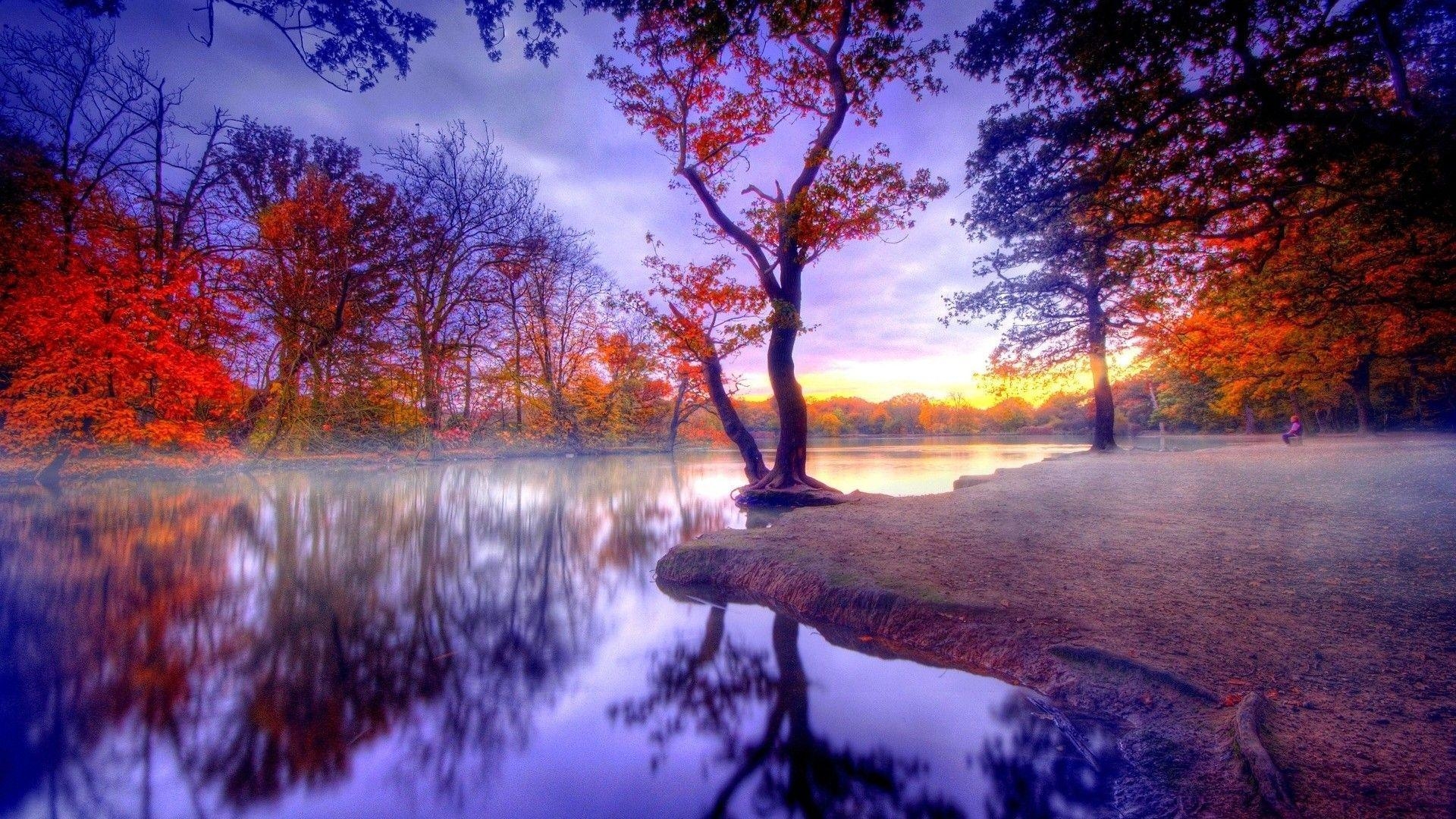 1920x1080 Beautiful River in Autumn Wallpaper, Desktop