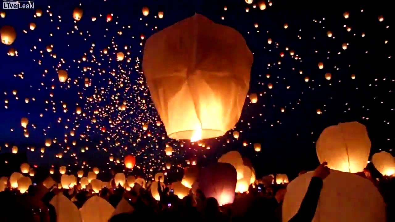 1280x720 Lanterns Over the Sky of Poznań Poland, Desktop