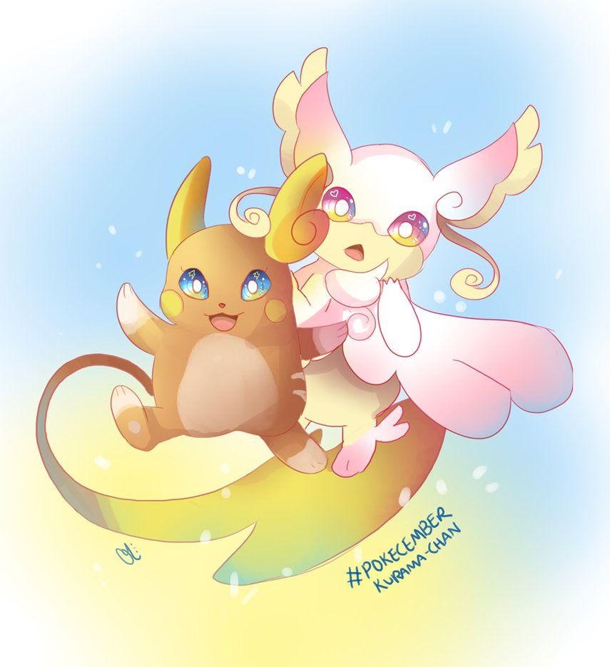 860x940 Pokecember, Alola Raichu And Audino By Kurama Chan, Phone