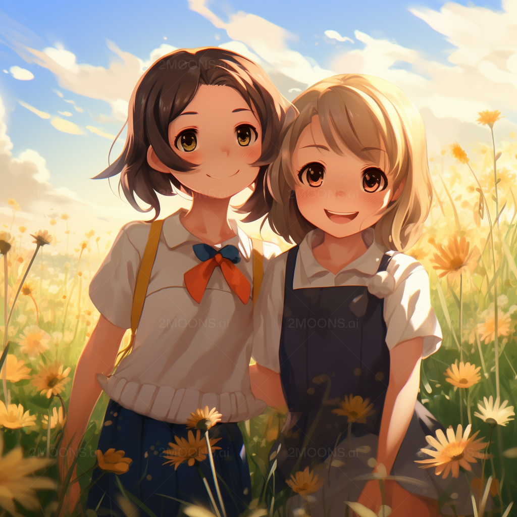 1030x1030 Friendship between Young Girls Anime, Phone