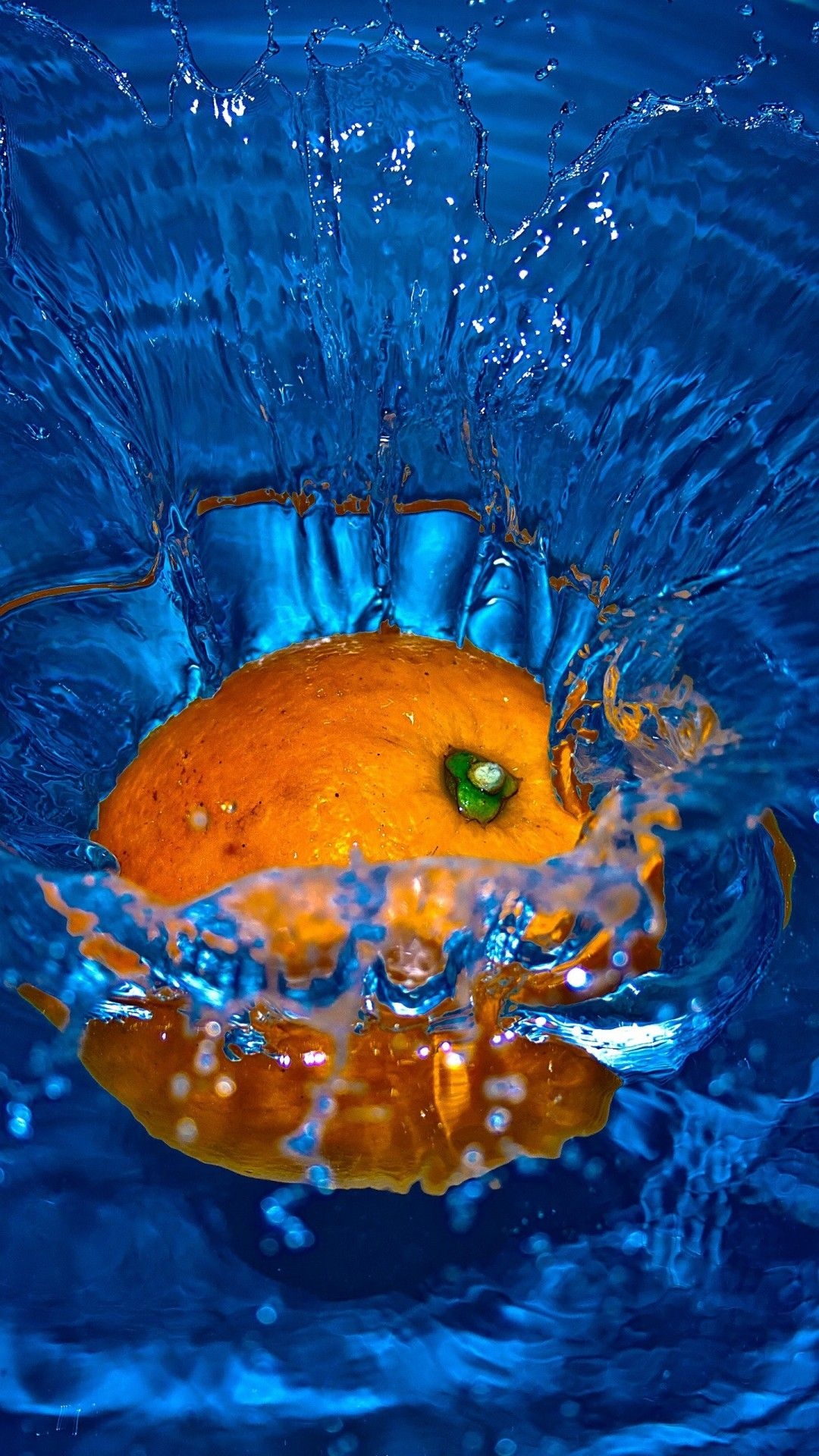 1080x1920 Orange Fruit Splash 4K Wallpaper, Phone