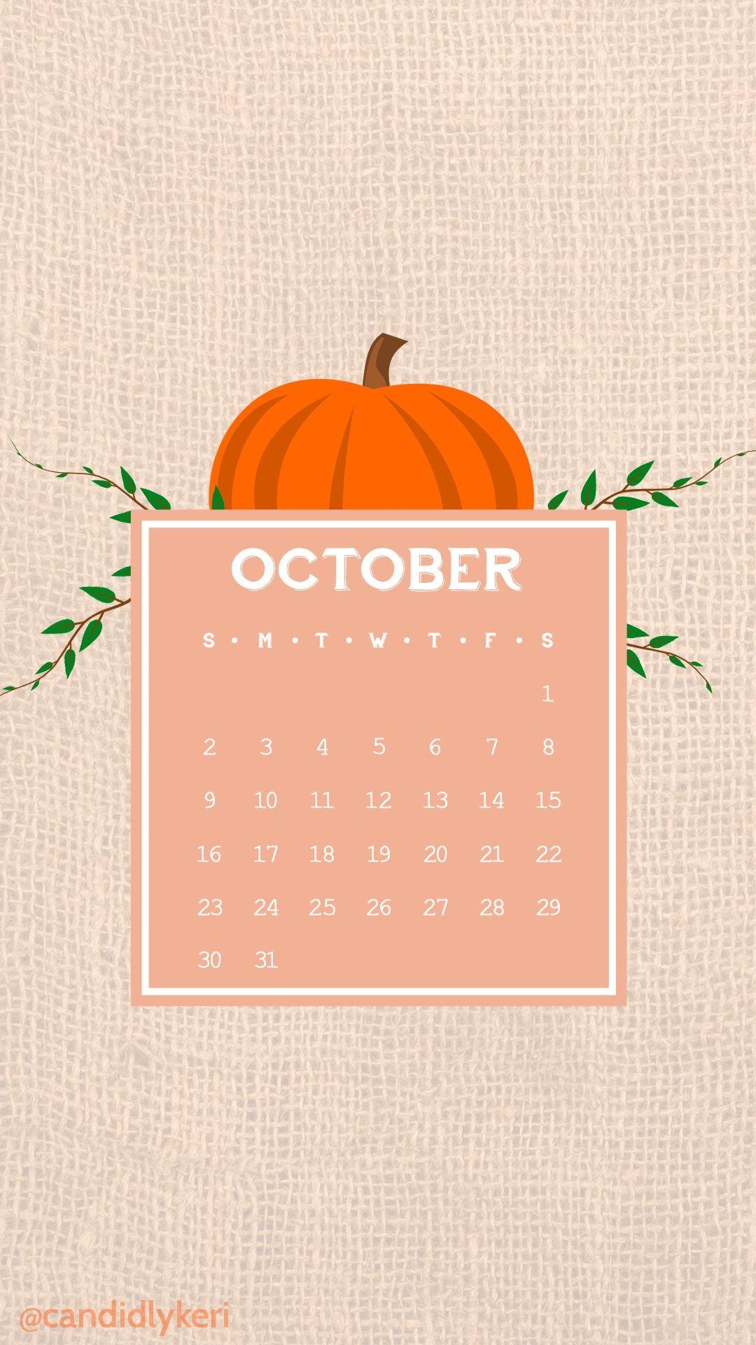 1080x1920 Cute cartoon pumpkin vector burlap sack October calendar 2016, Phone