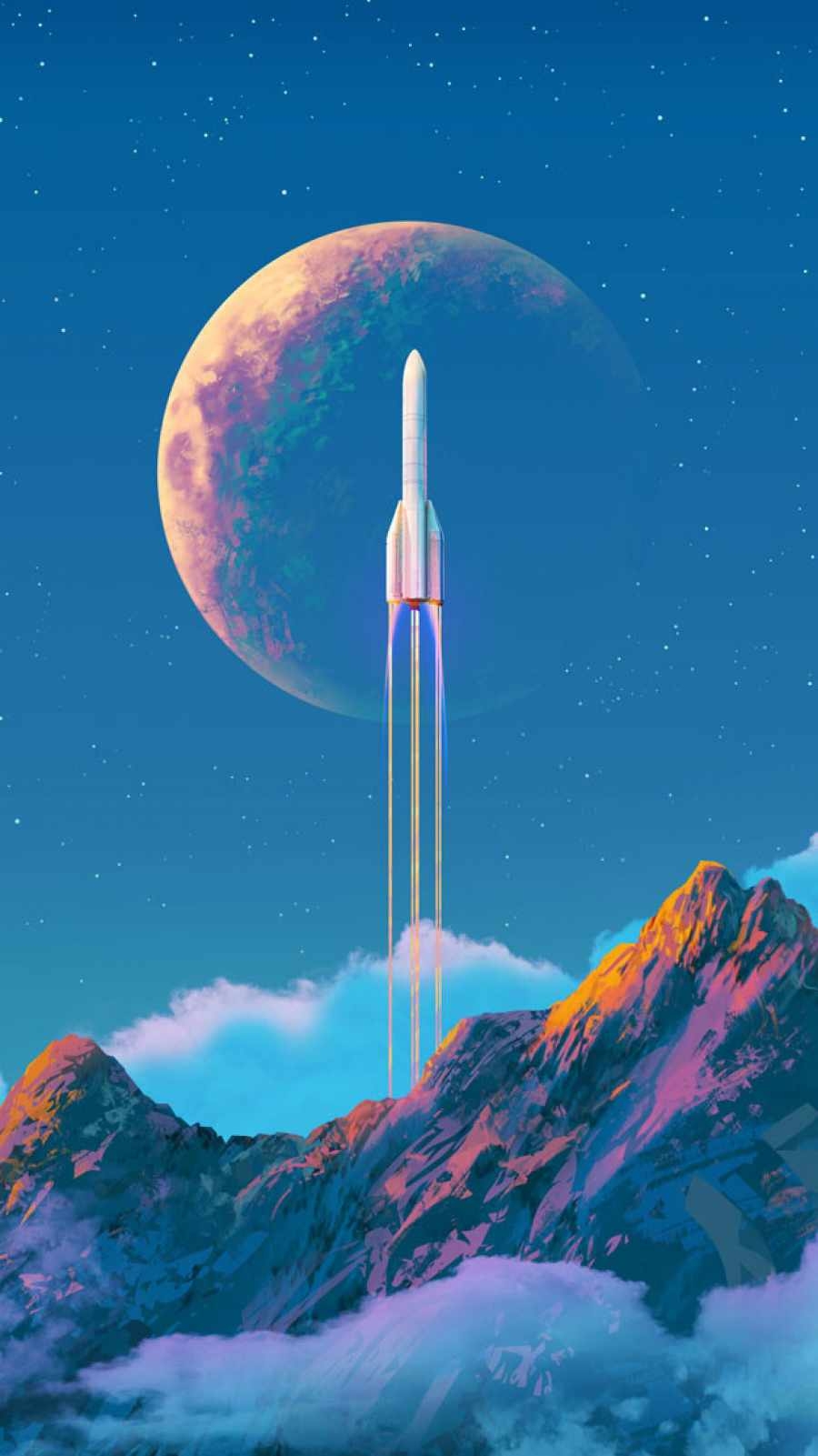900x1610 Rocket Launch on Alien Planet iPhone Wallpaper, Phone