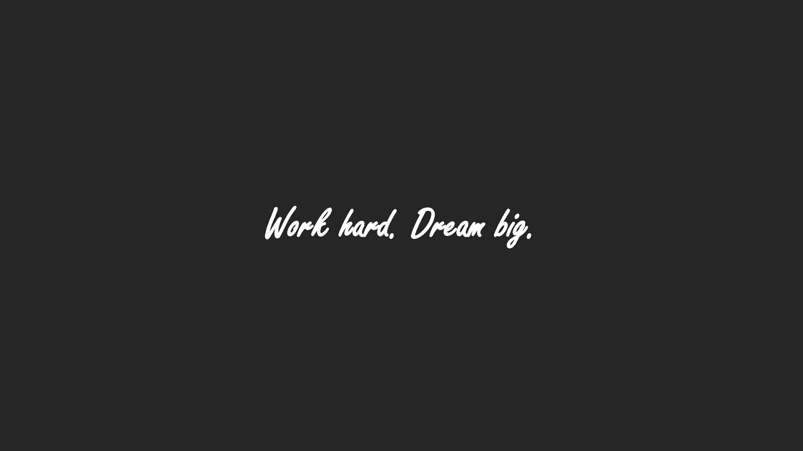 1600x900 Dark Grey Computer Wallpaper with Nike Slogans About Hard Work, Desktop