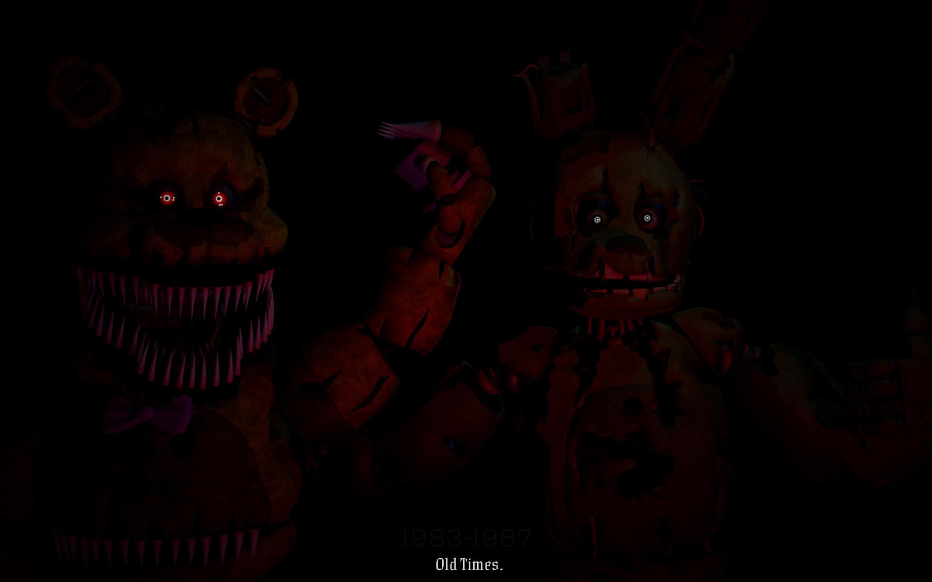 1920x1200 Free download Nightmare Fredbear and Springtrap Wallpaper, Desktop